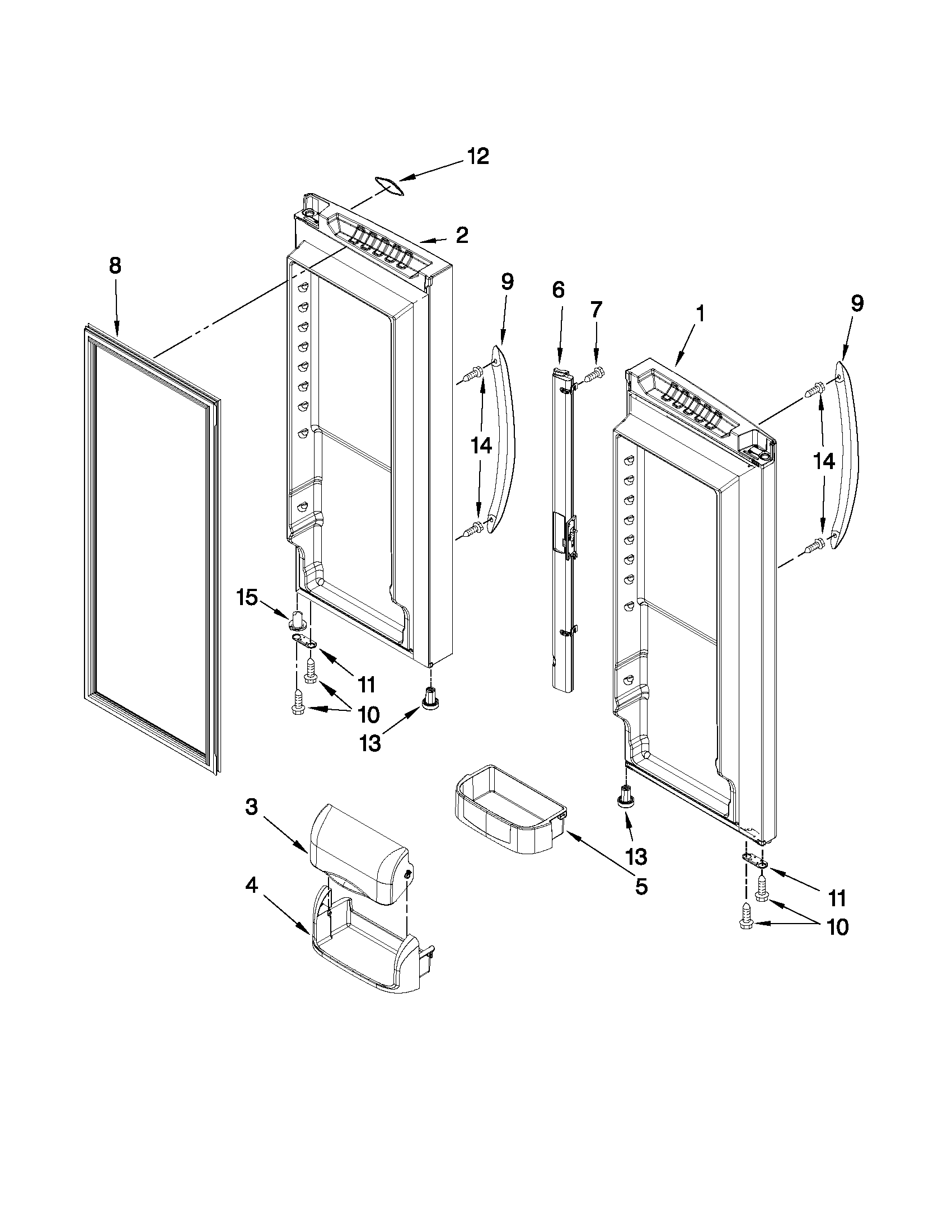 Maytag MFF2258VEM8 refrigerator door parts diagram