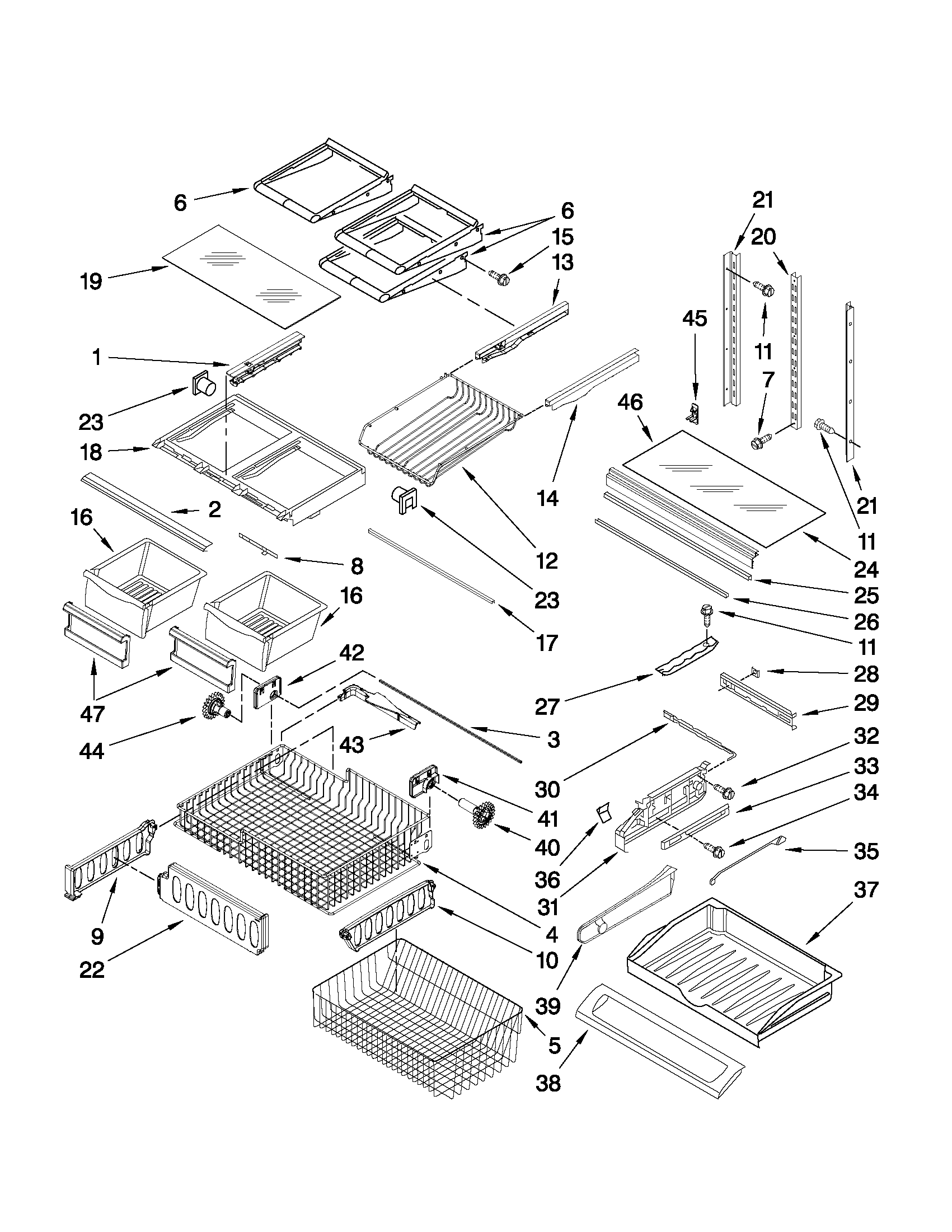 Maytag MFF2258VEM8 shelf parts diagram