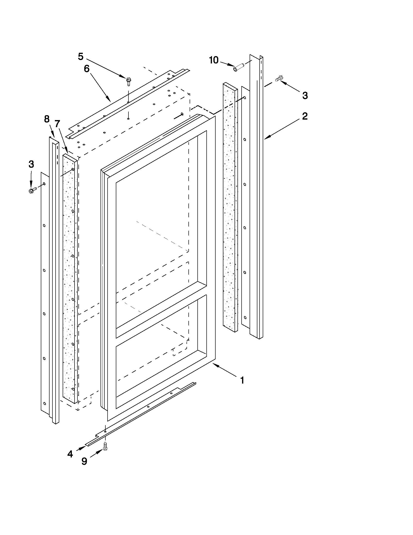 Jenn-Air JB36NXFXLW03 cabinet and breaker trim parts diagram
