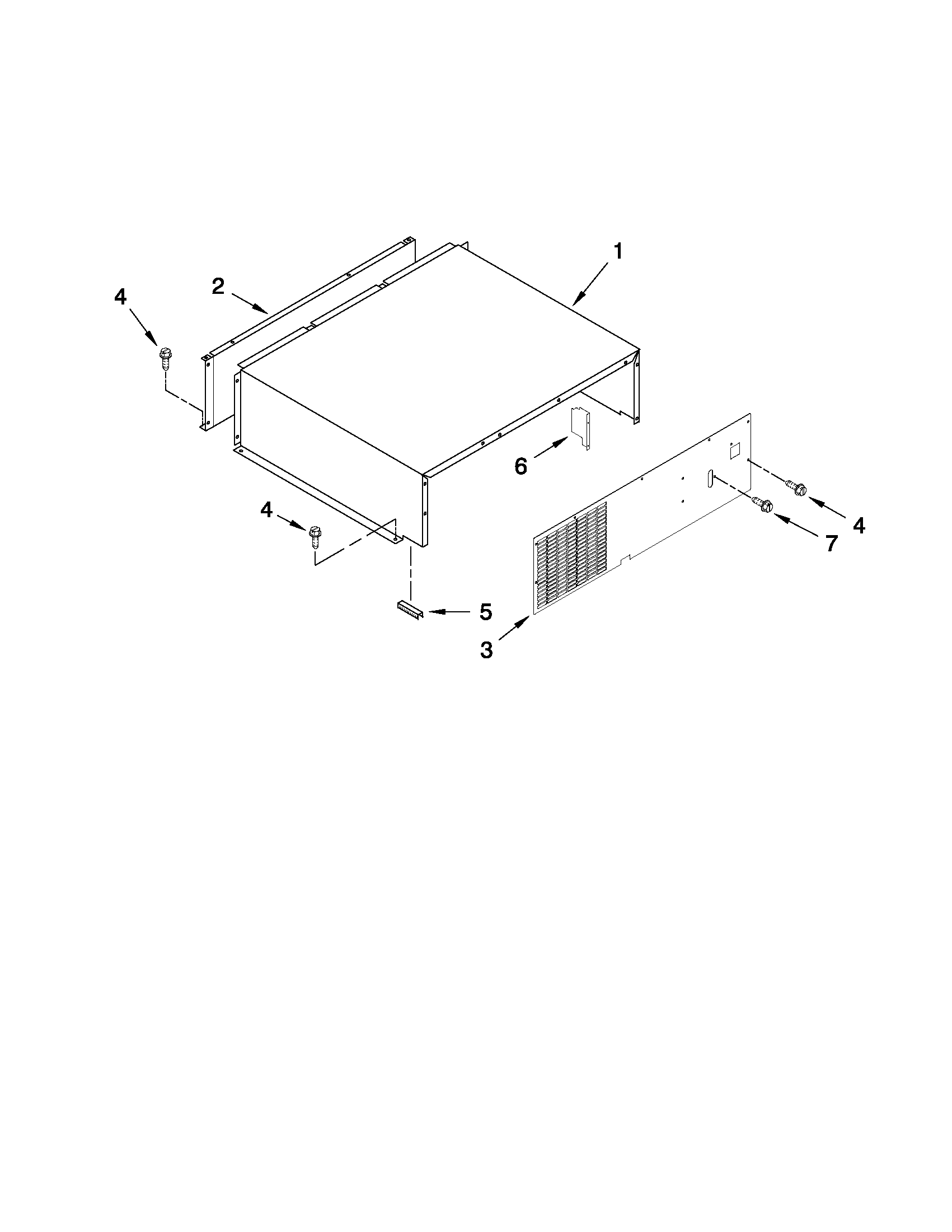 Jenn-Air JB36NXFXLW03 top grille and unit cover parts diagram