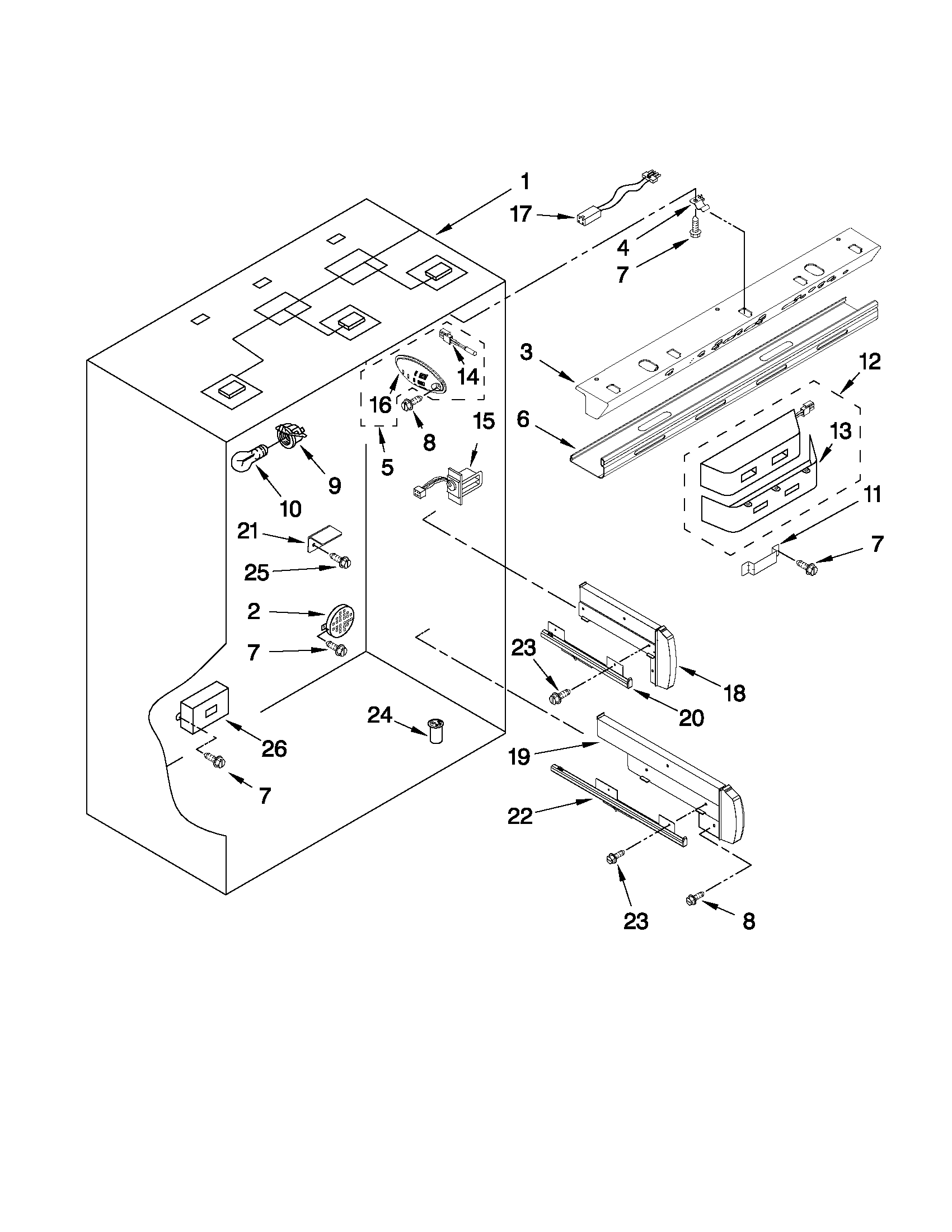 Jenn-Air JB36NXFXLW03 refrigerator liner parts diagram