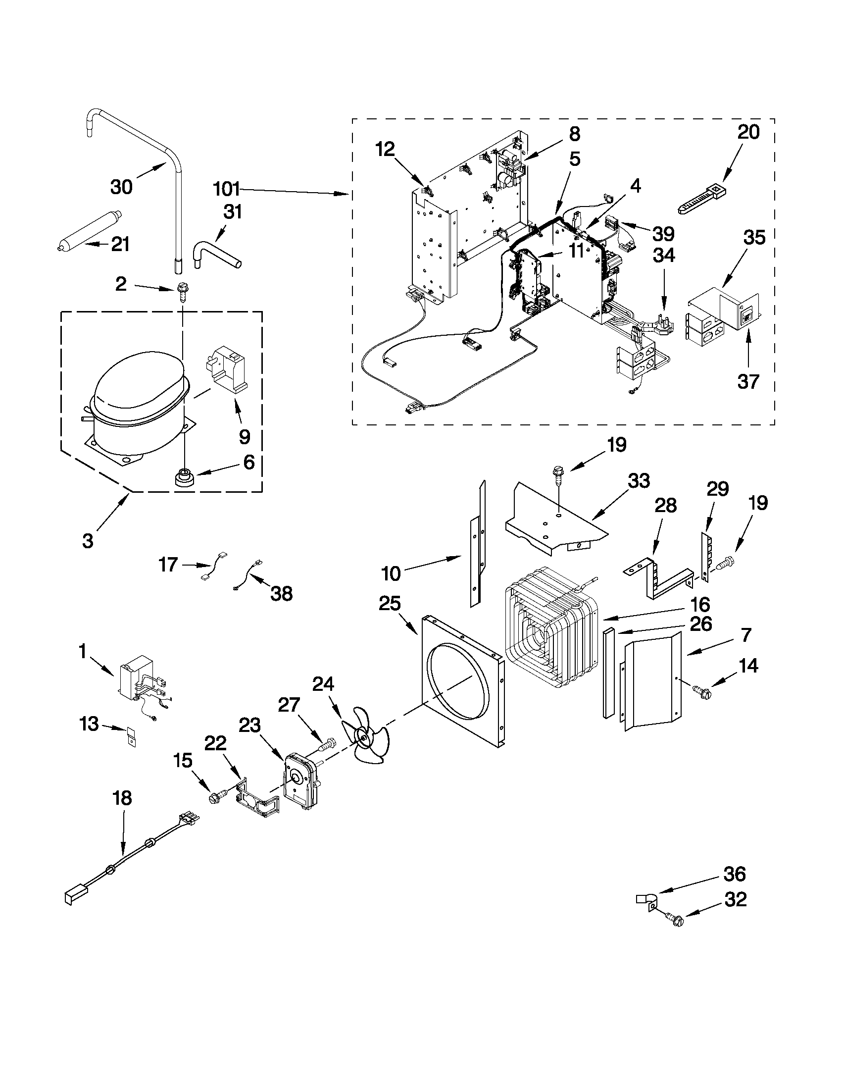 Jenn-Air JB36NXFXLW03 upper unit parts diagram