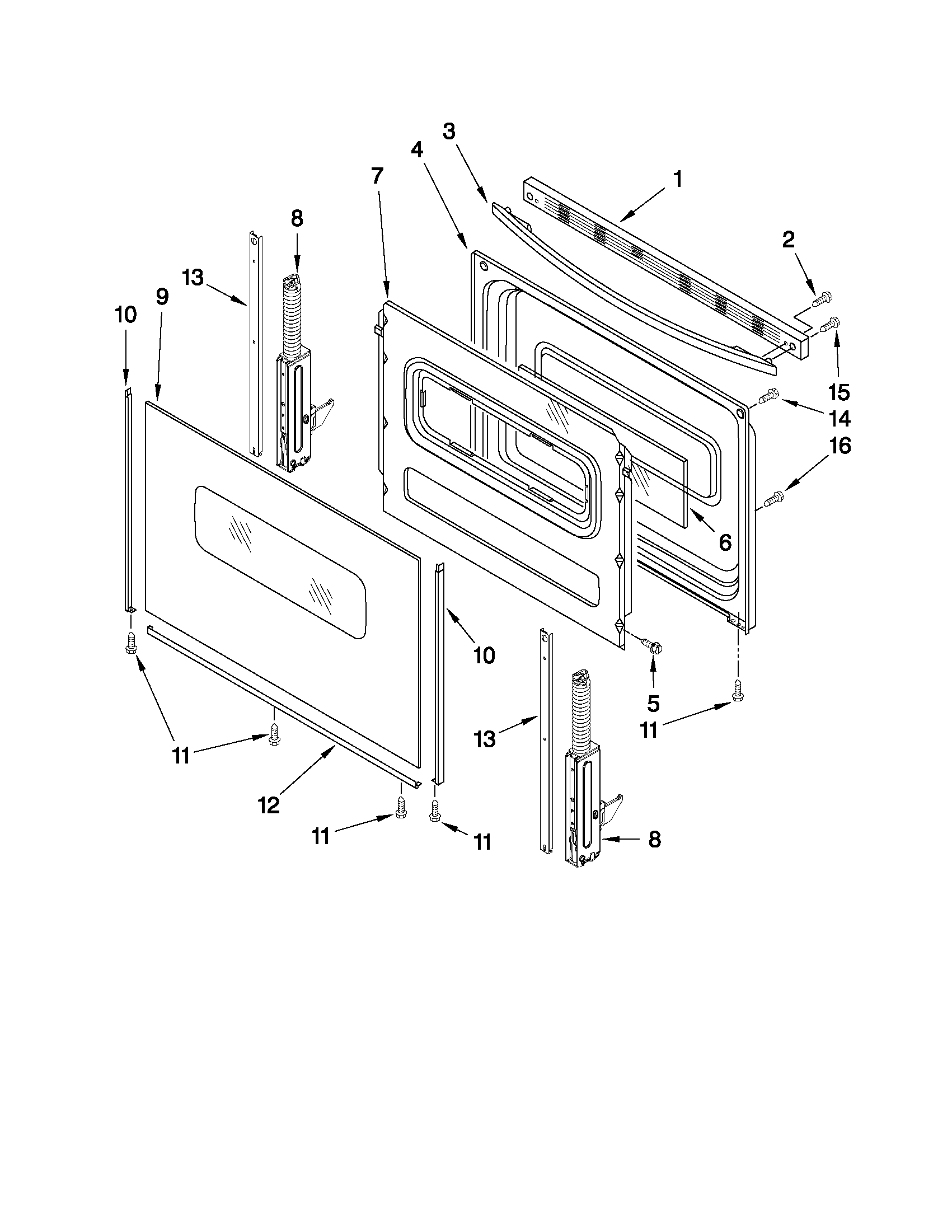 Inglis IVE82300 door parts diagram