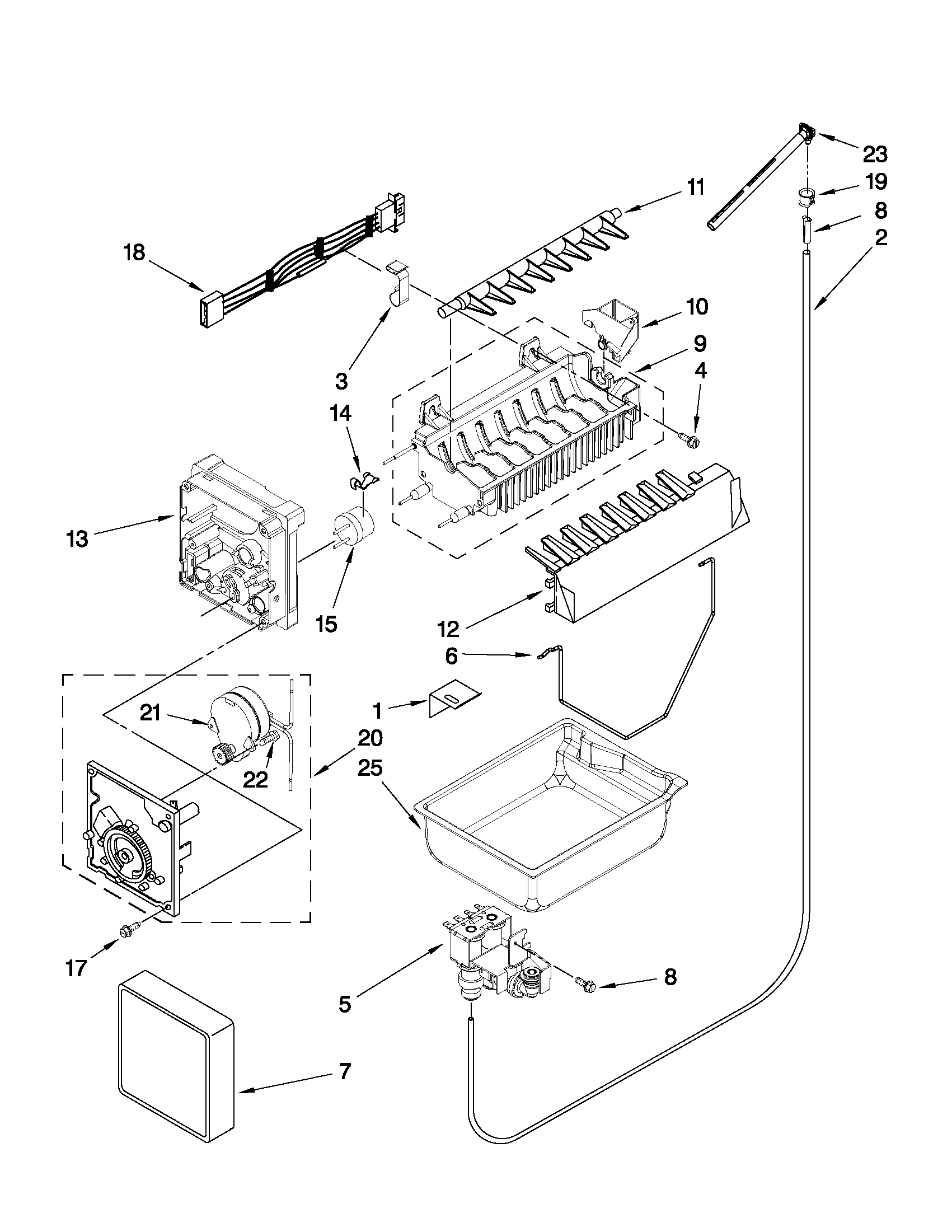 KitchenAid KFCS22EVBL2 icemaker parts diagram