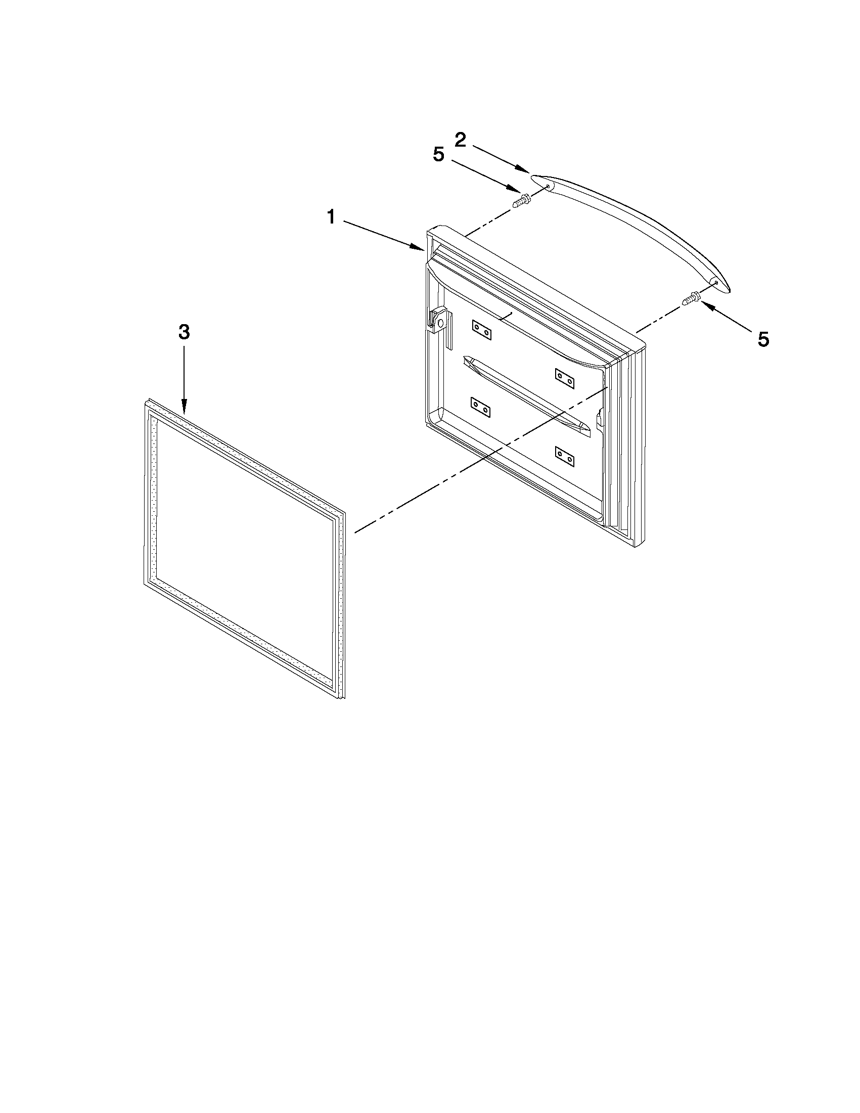 KitchenAid KFCS22EVBL2 freezer door parts diagram