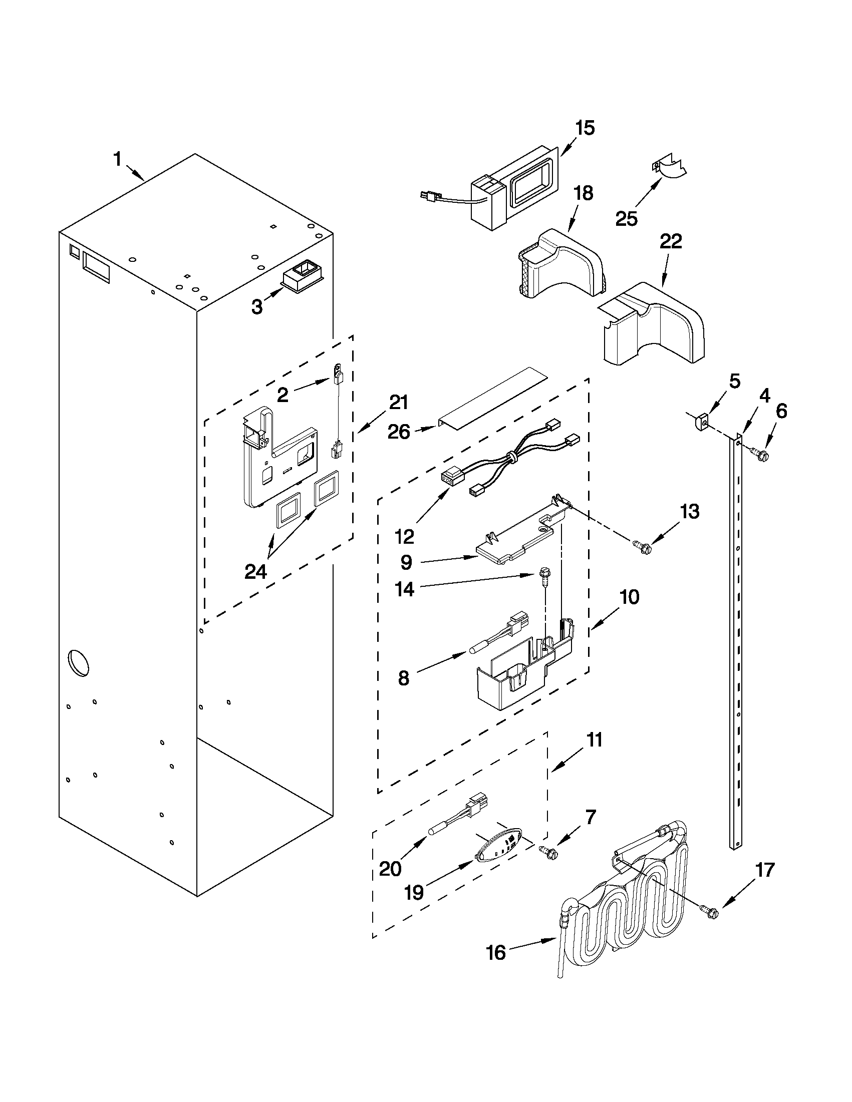 KitchenAid KSSC48QVS04 refrigerator liner parts diagram