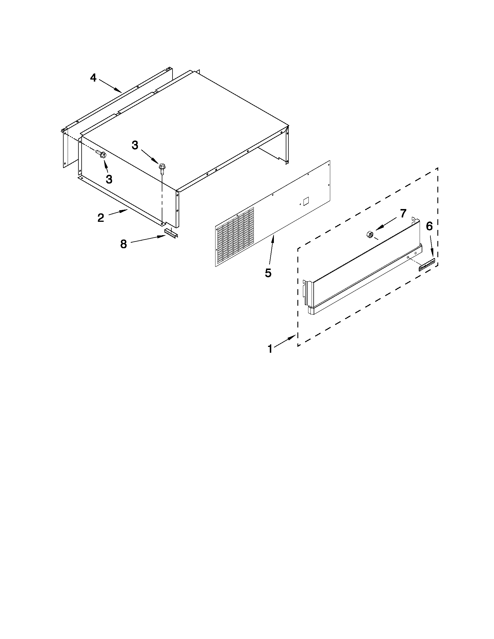 KitchenAid KSSC48QVS04 top grille and unit cover parts diagram