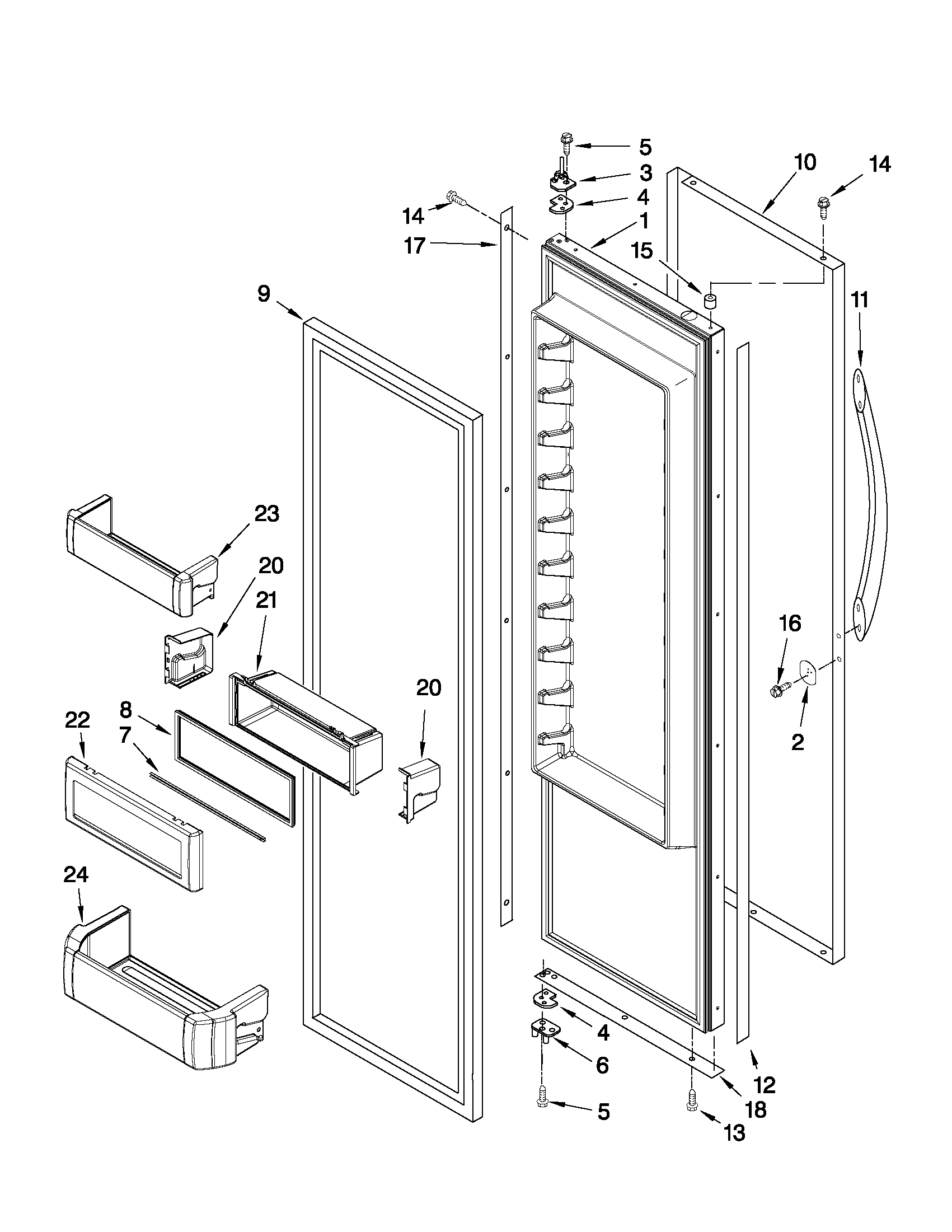 KitchenAid KSSC48QVS04 refrigerator door parts diagram