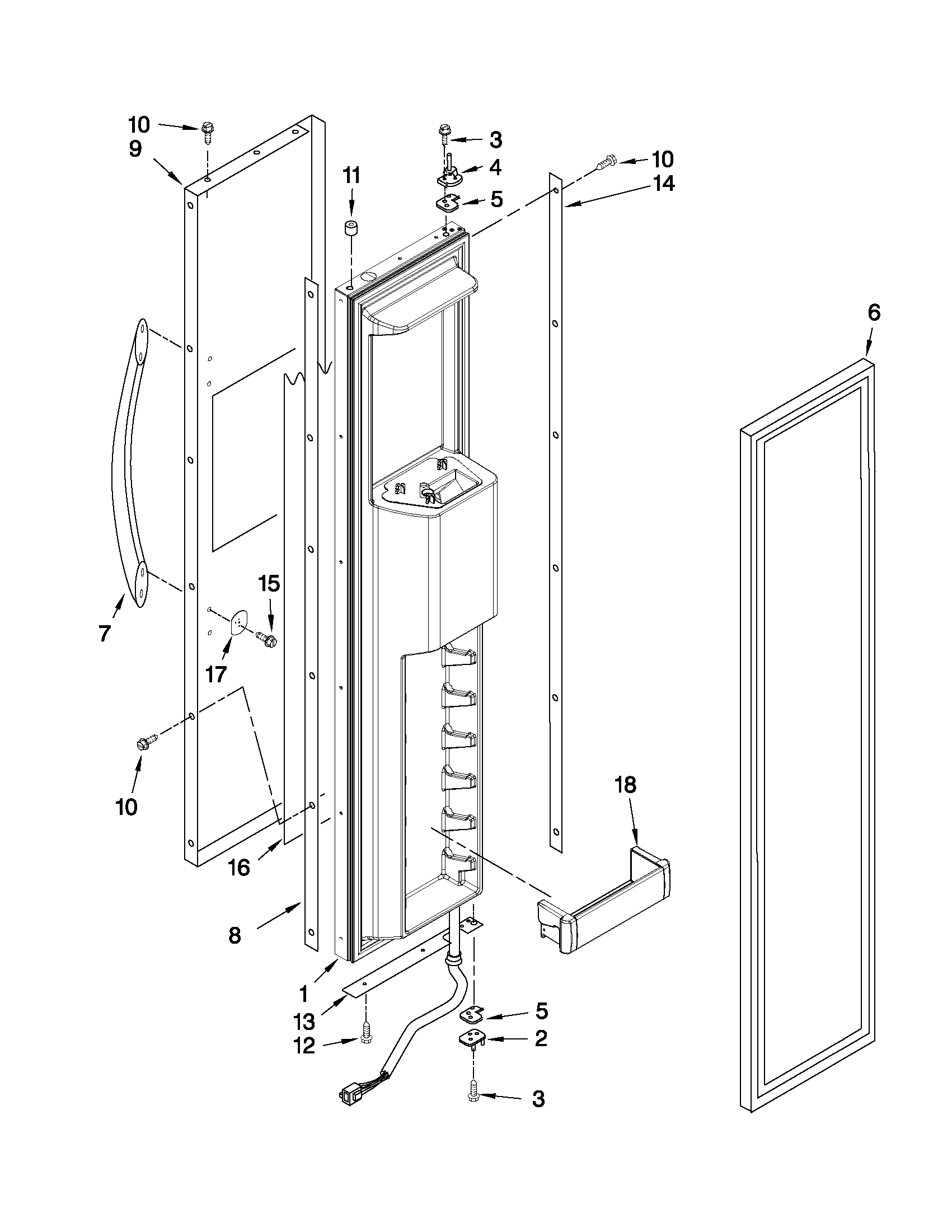 KitchenAid KSSC48QVS04 freezer door parts diagram