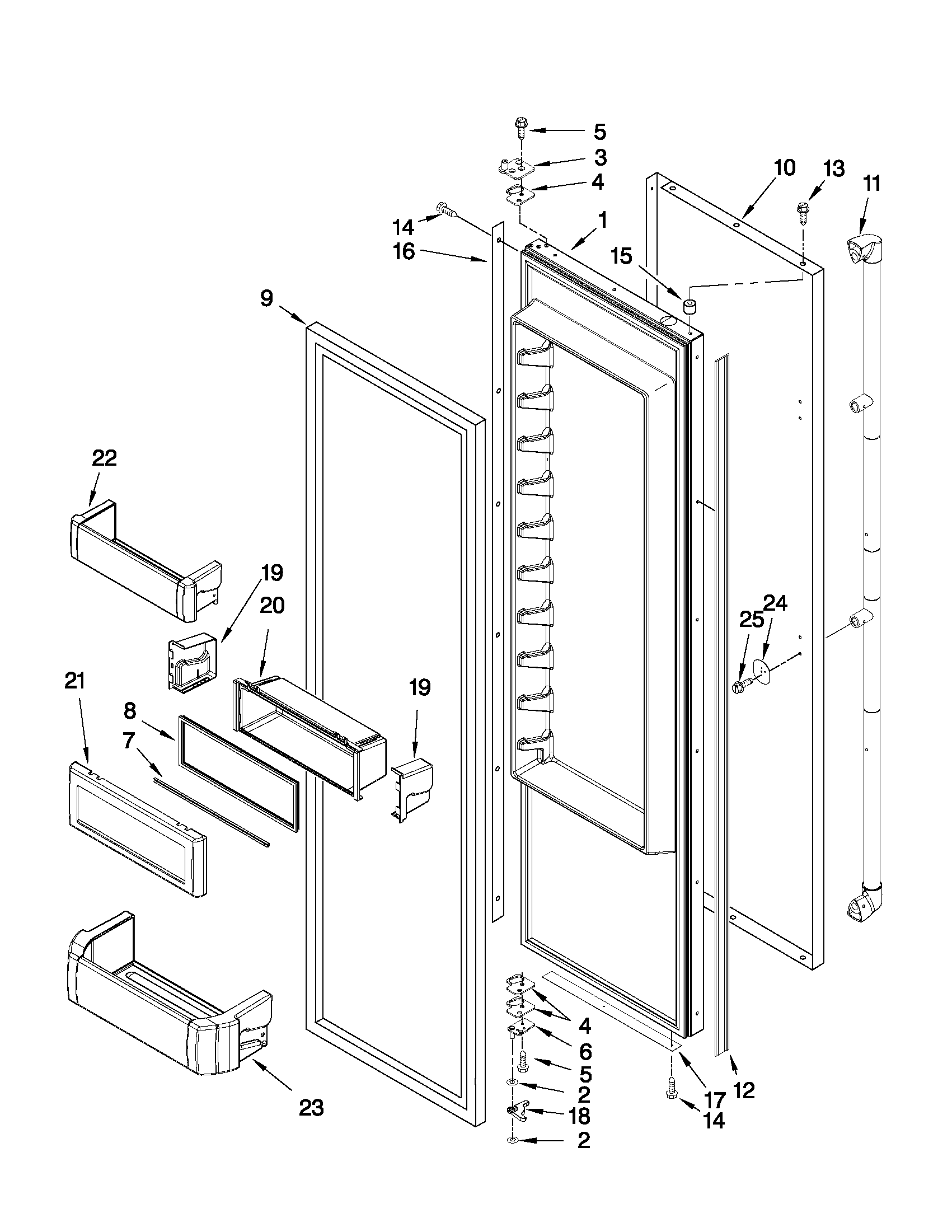 KitchenAid KSSC42QVS04 refrigerator door parts diagram