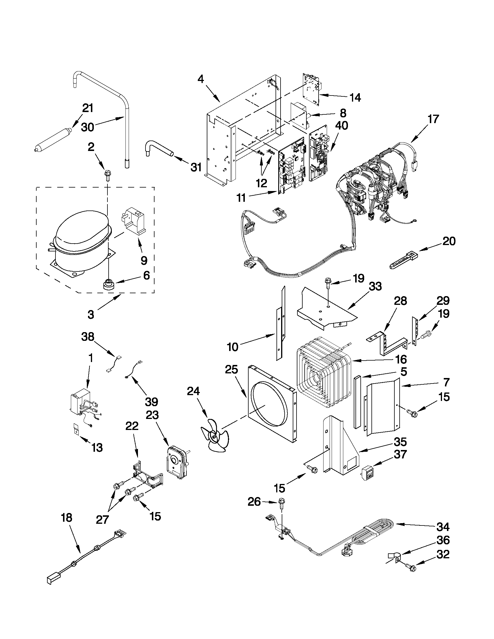 KitchenAid KSSC42QVS04 upper unit parts diagram