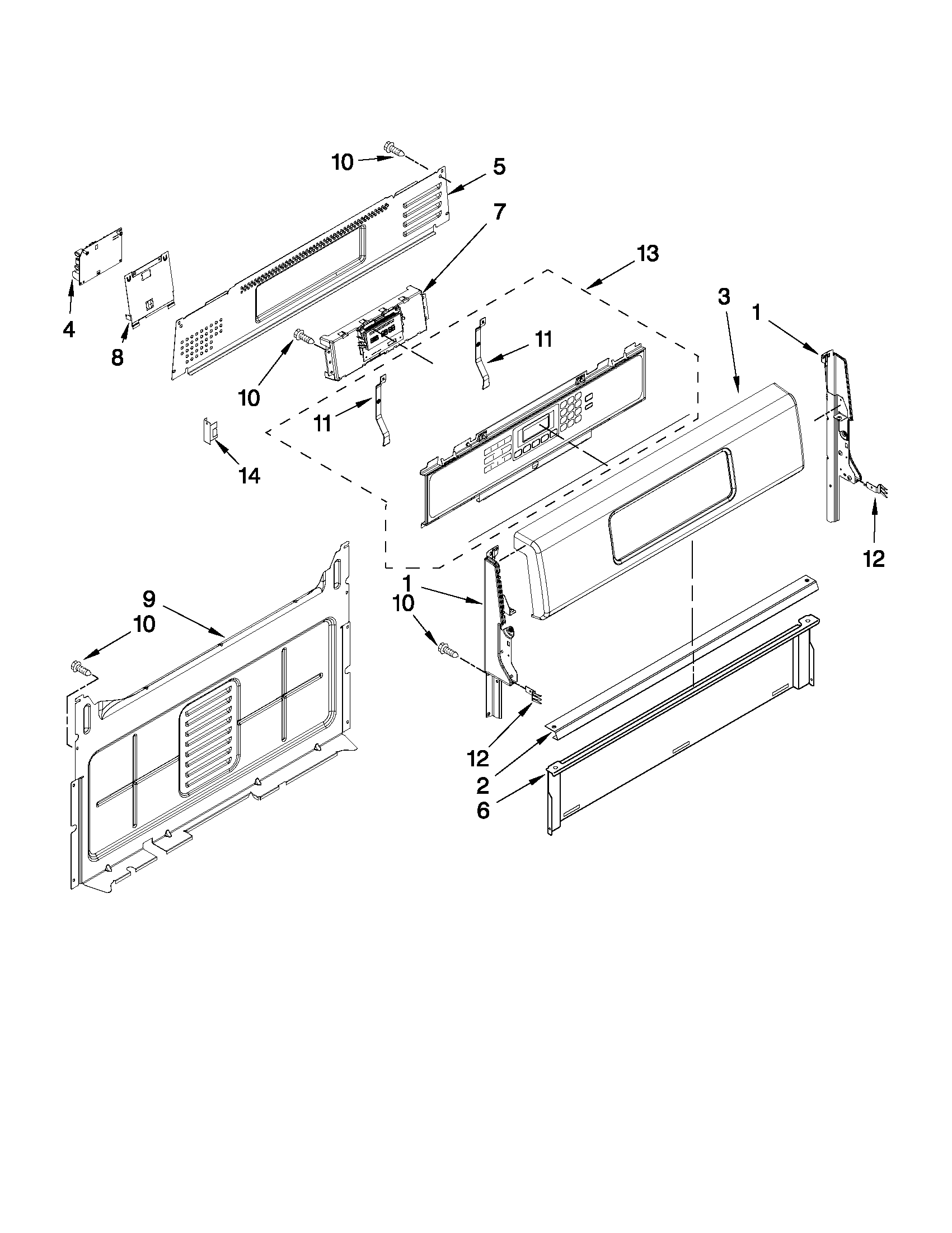 KitchenAid KGRS202BBL0 control panel parts diagram