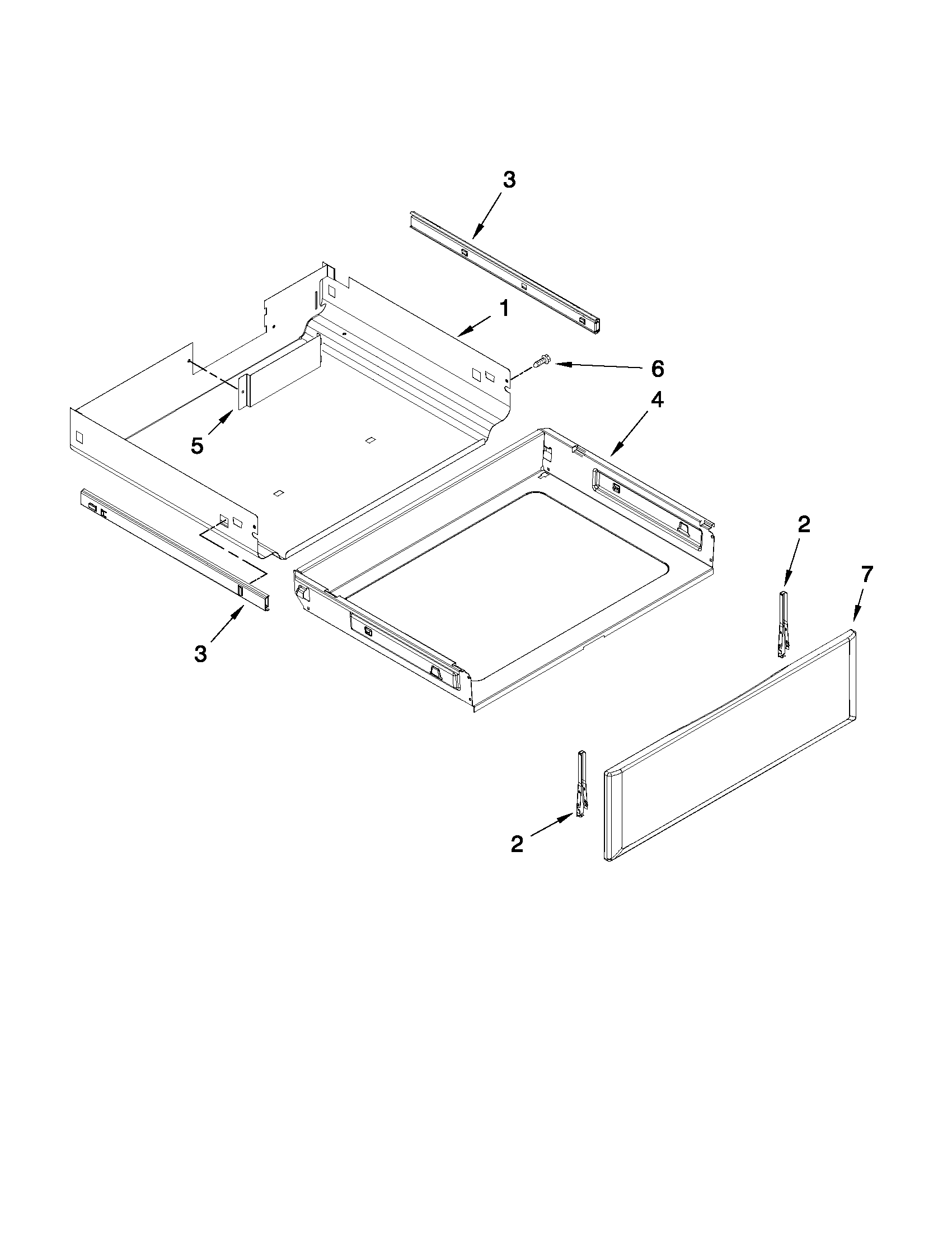 KitchenAid KGRS202BBL0 drawer parts diagram