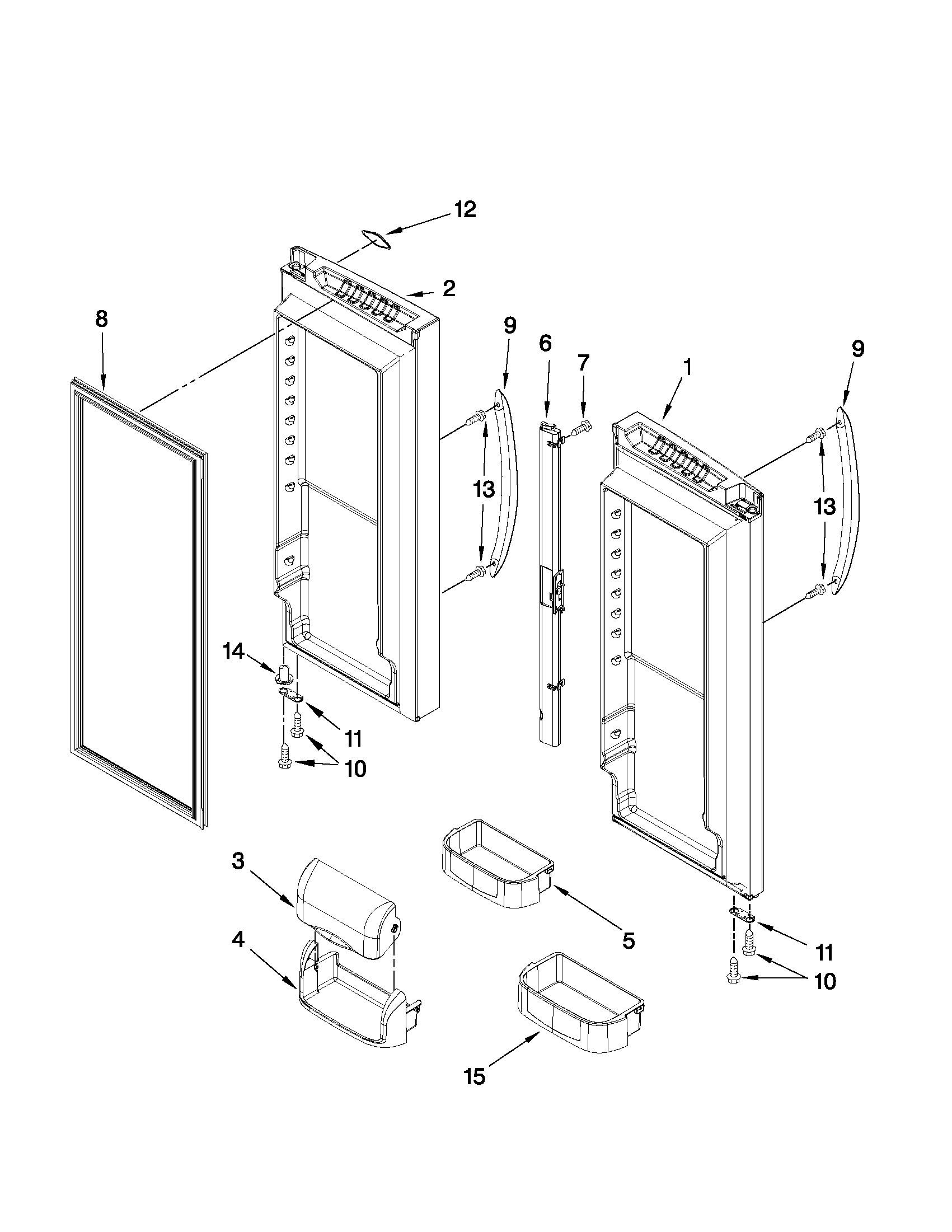 Maytag MFD2562VEM11 refrigerator door parts diagram