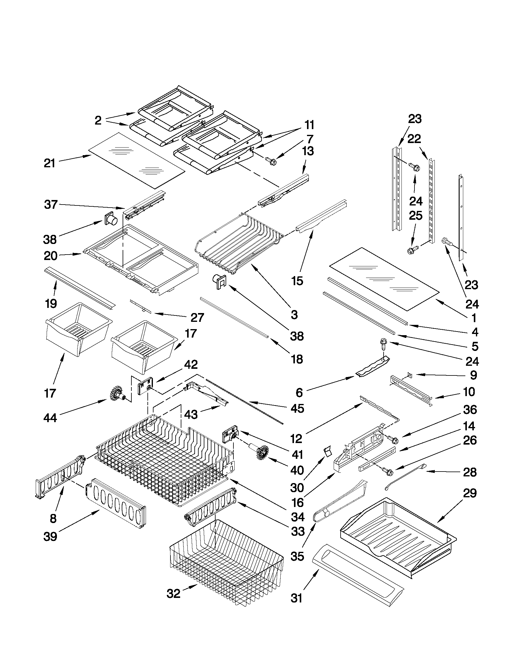 Maytag MFD2562VEM11 shelf parts diagram
