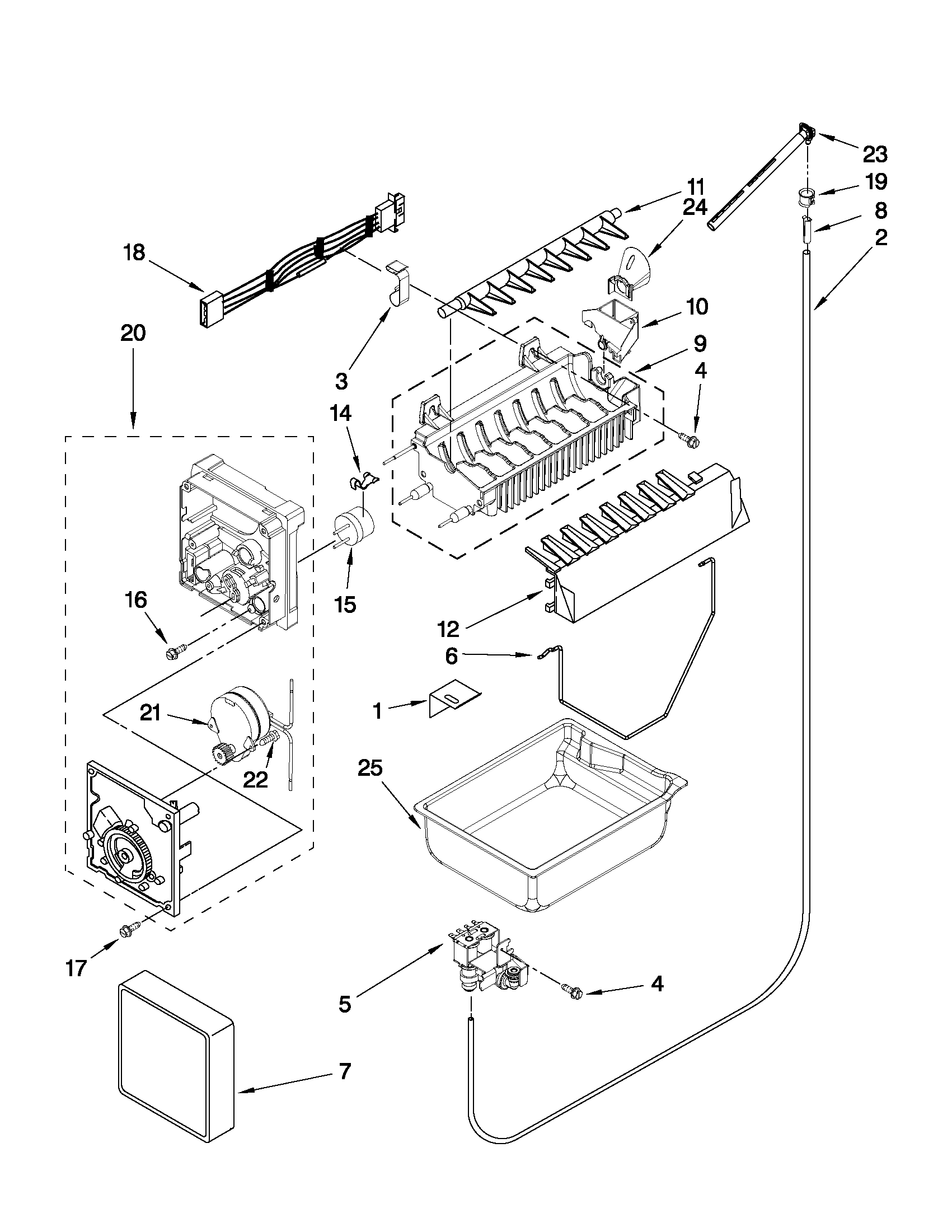 Maytag MFD2562VEM11 icemaker parts diagram