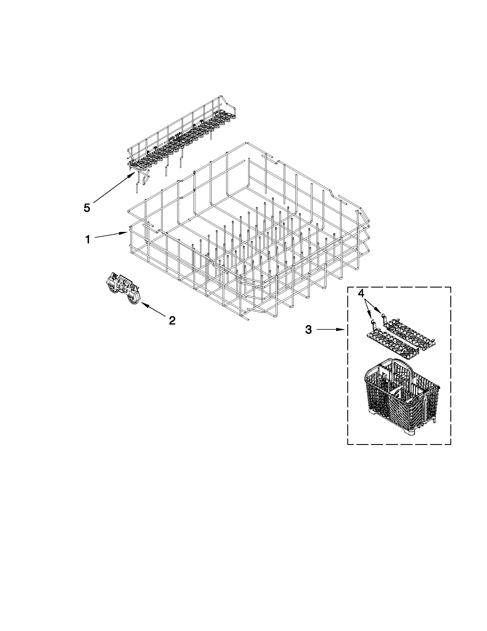 Maytag MDBH969AWS2 lower rack parts diagram