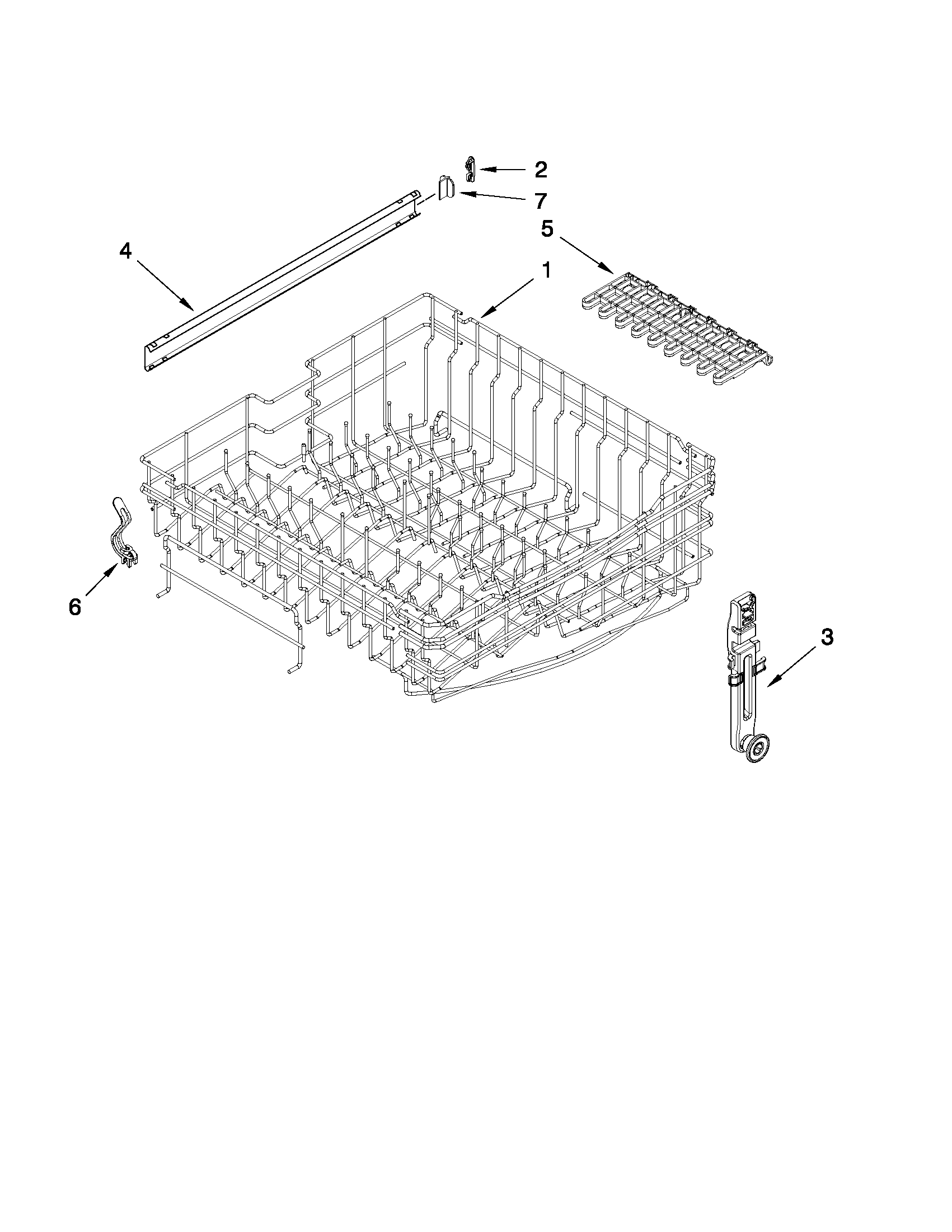 Maytag MDBH969AWS3 upper rack and track parts diagram