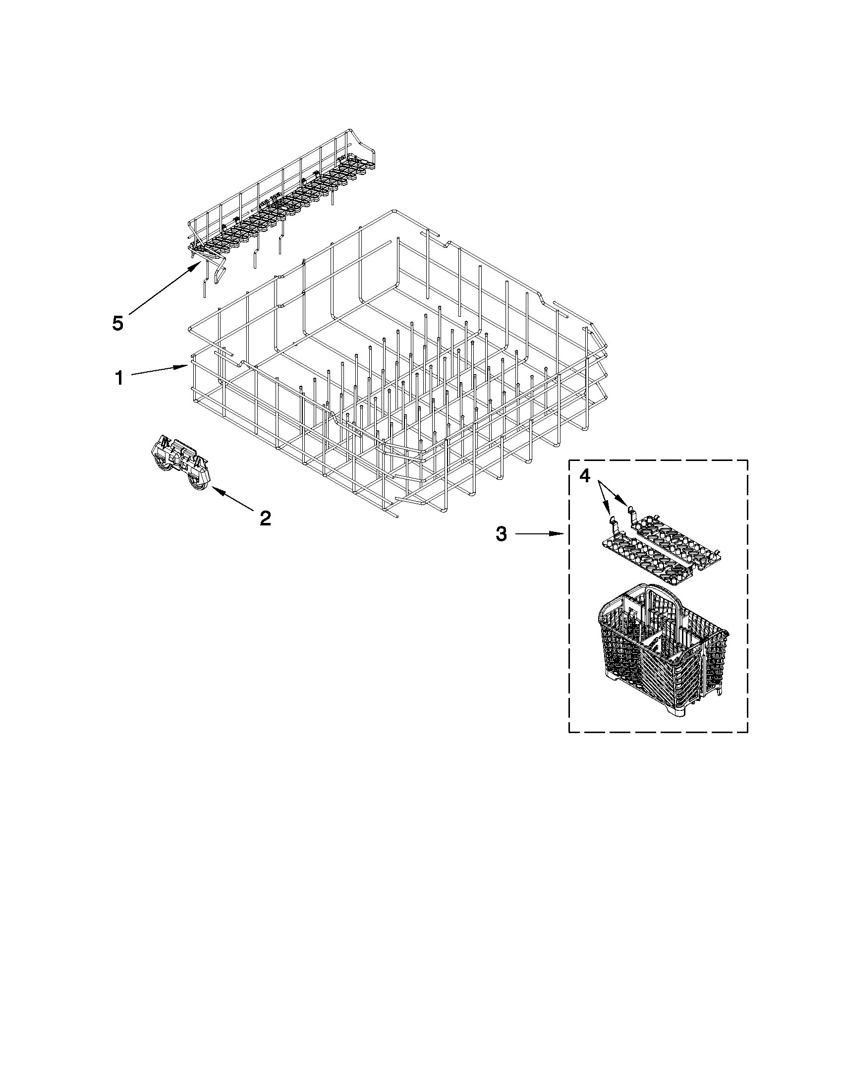 Maytag MDBH969AWS3 lower rack parts diagram