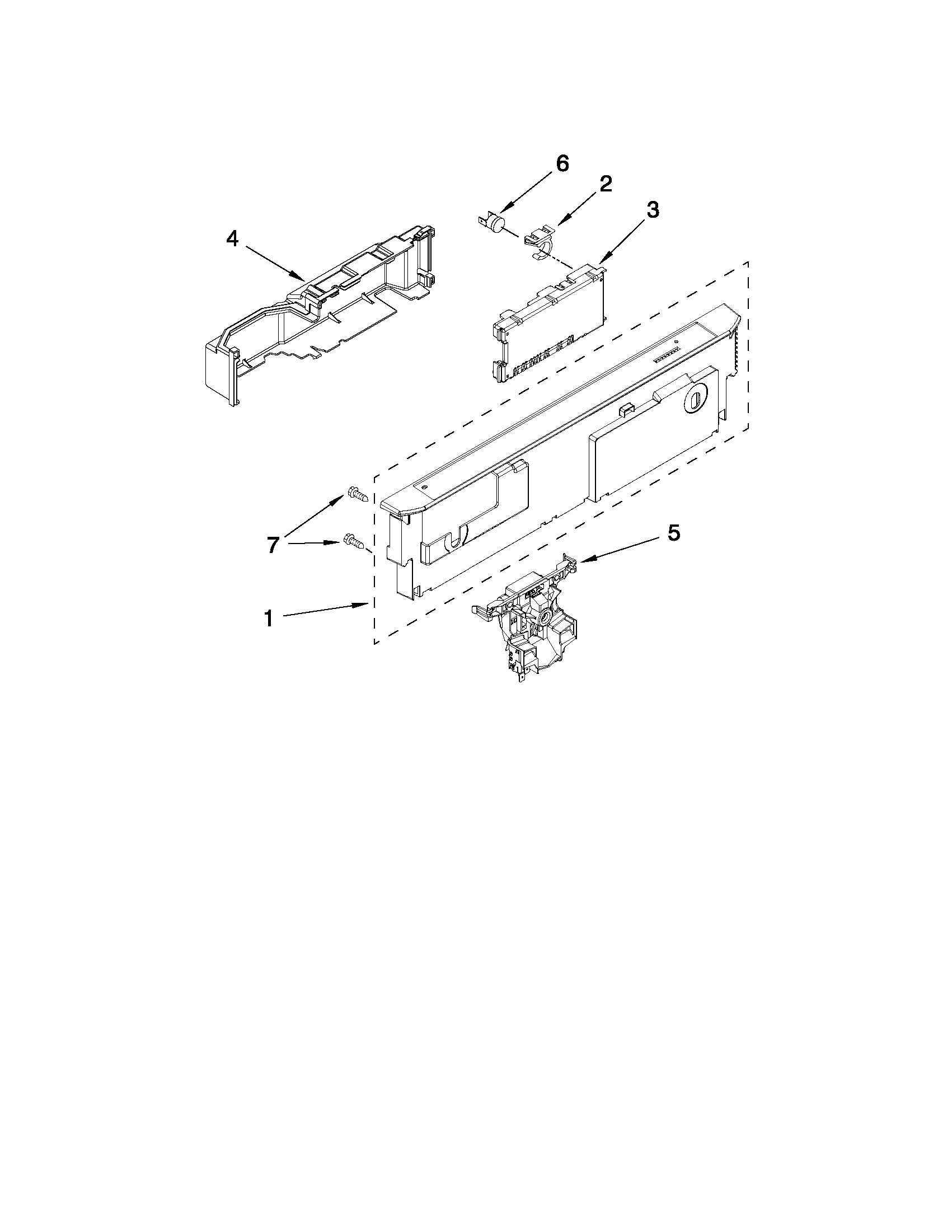 Maytag MDBH969AWQ4 control panel and latch parts diagram