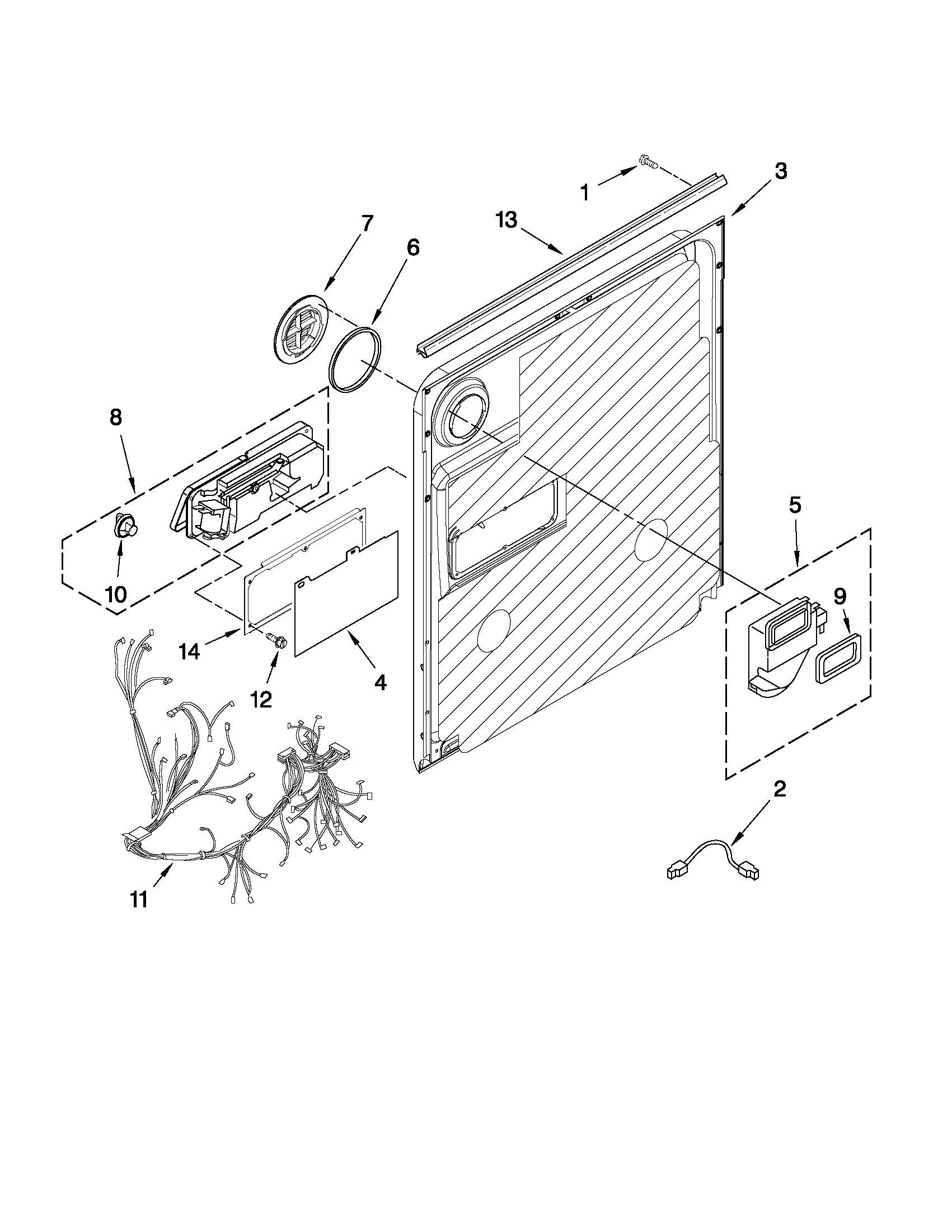 Maytag MDBH969AWQ4 inner door parts diagram