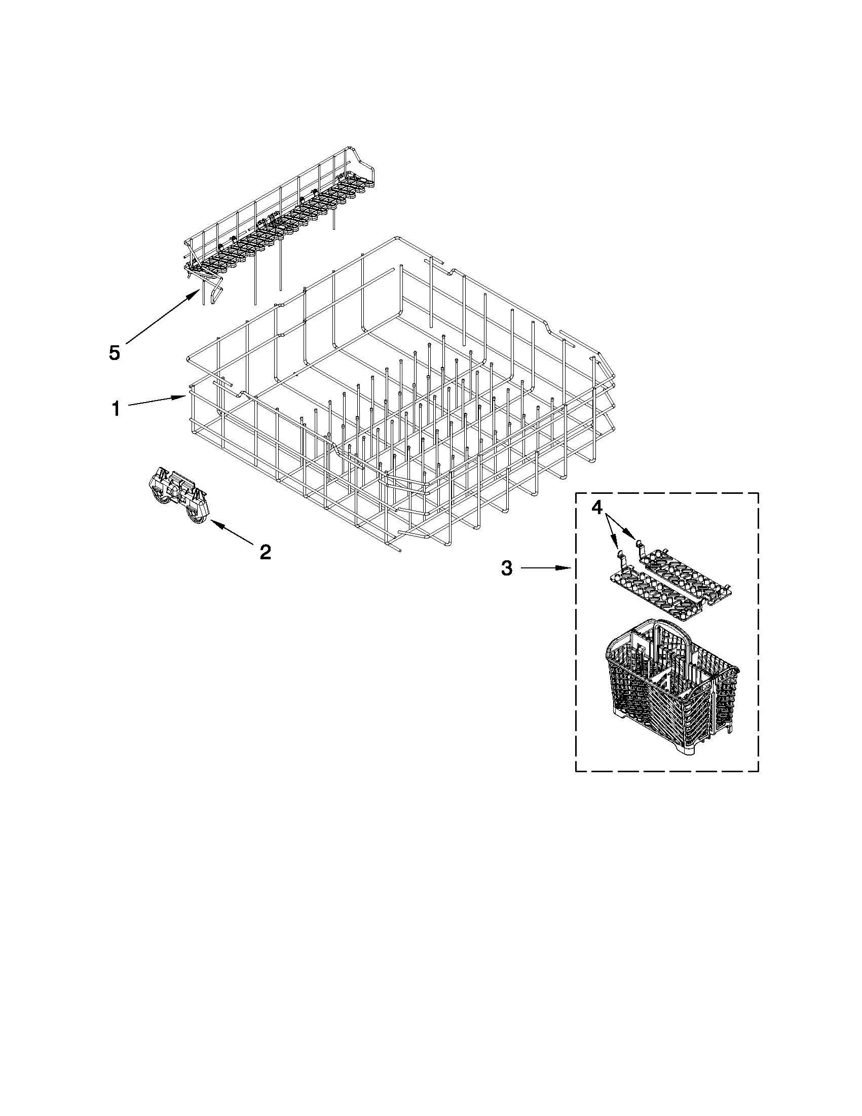 Maytag MDBH969AWQ4 lower rack parts diagram
