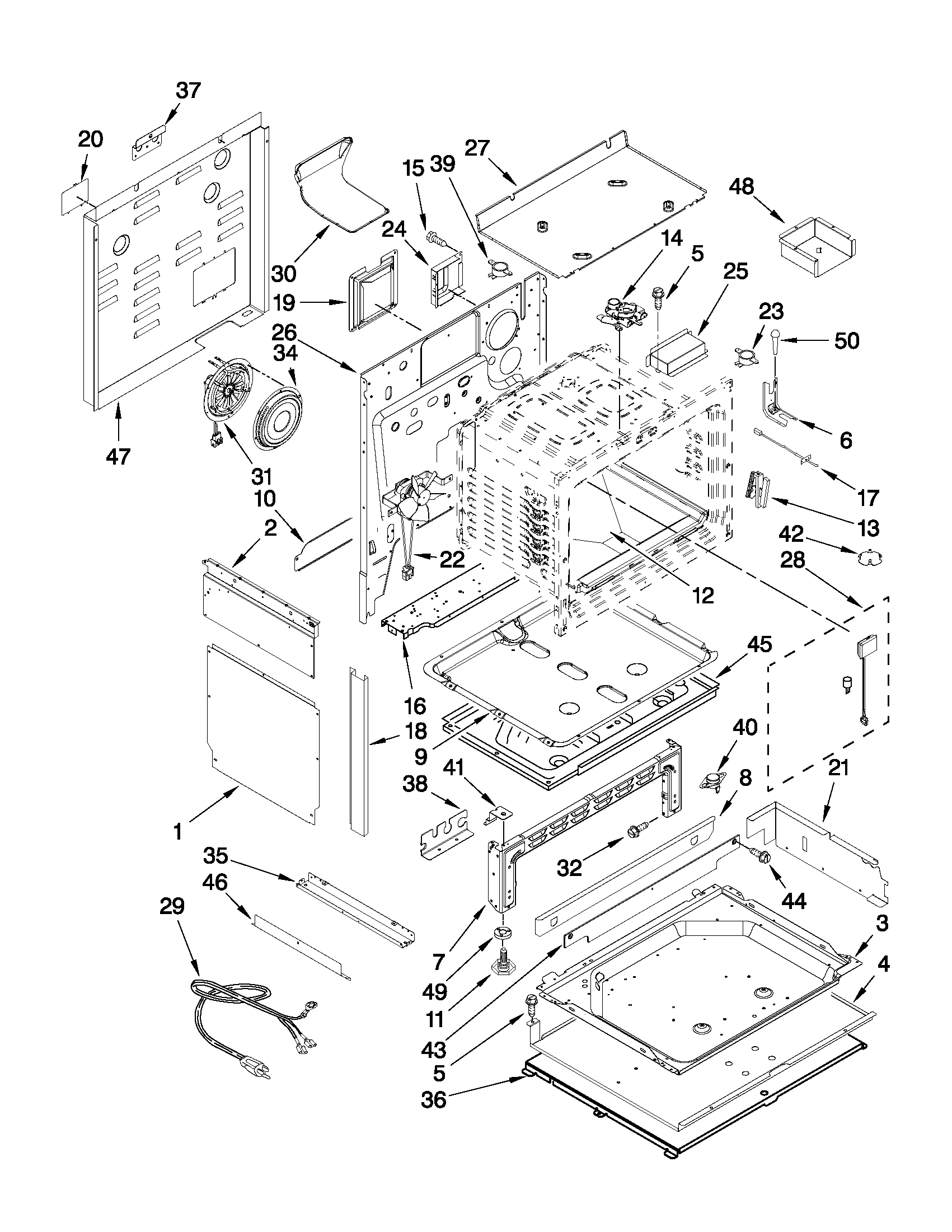 Jenn-Air JGS8850CDW01 chassis parts diagram