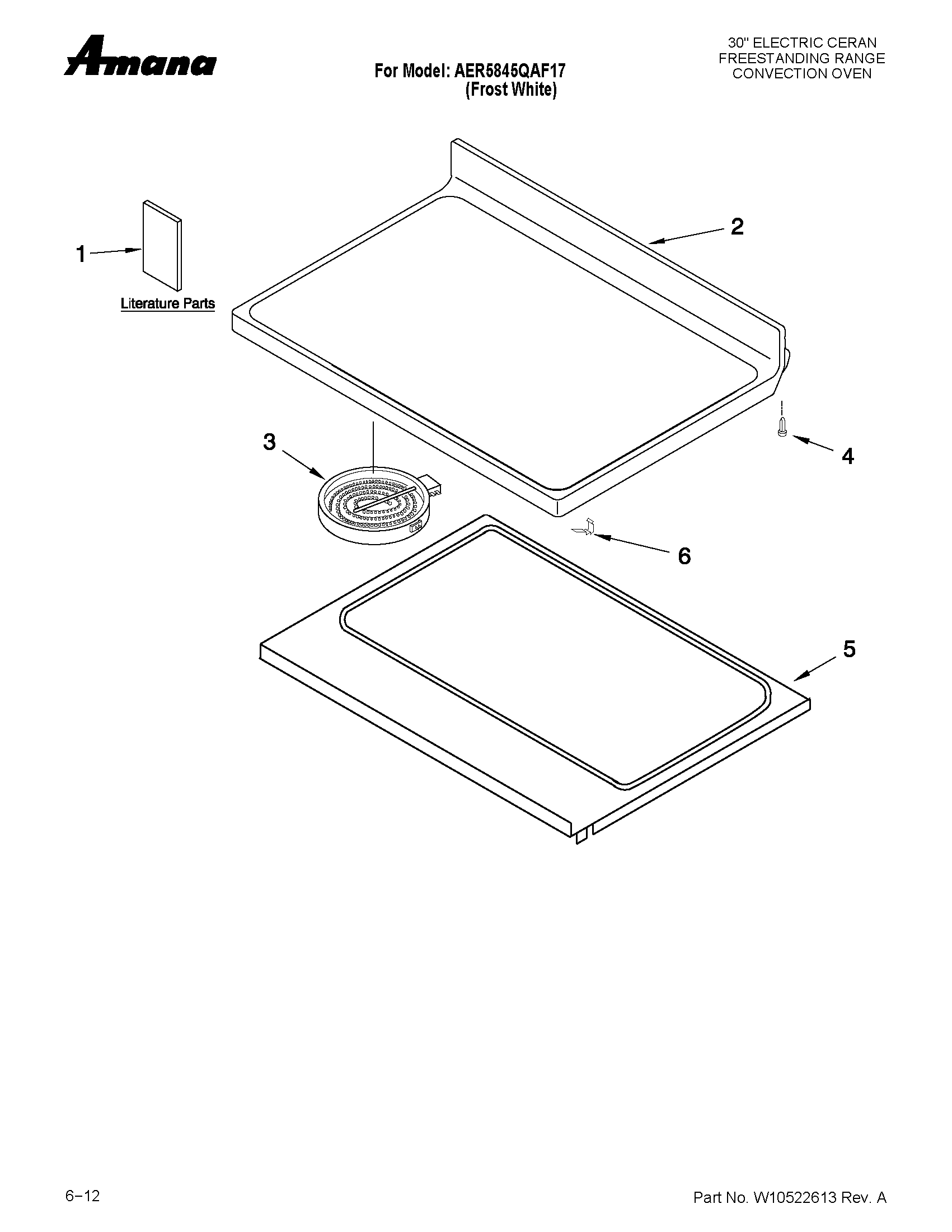 Amana AER5845QAF17 cooktop parts diagram