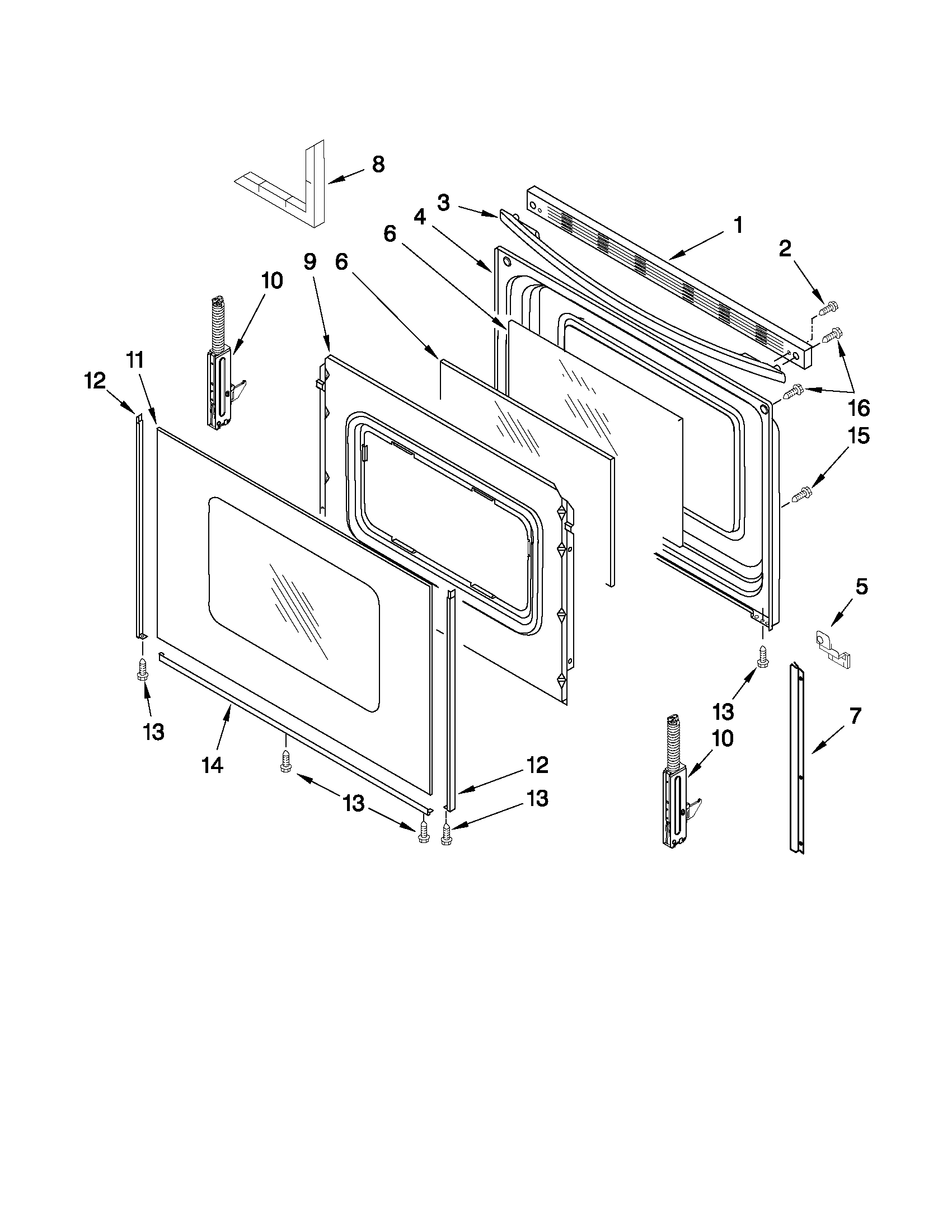 Amana AER5845QAF17 door parts diagram