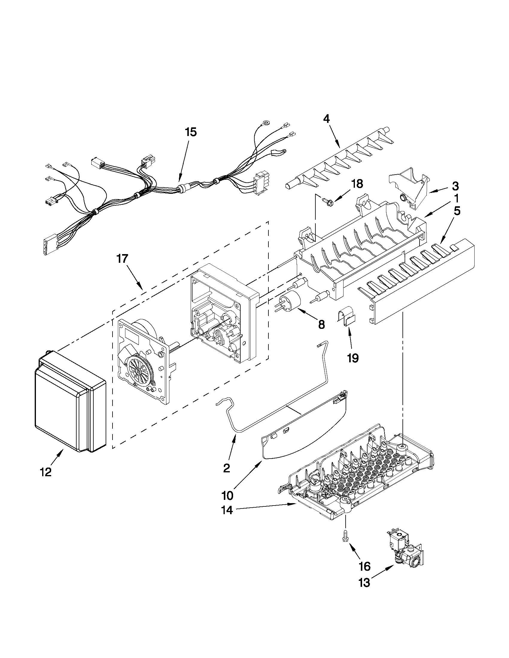Jenn-Air JFX2597AEP0 icemaker parts diagram