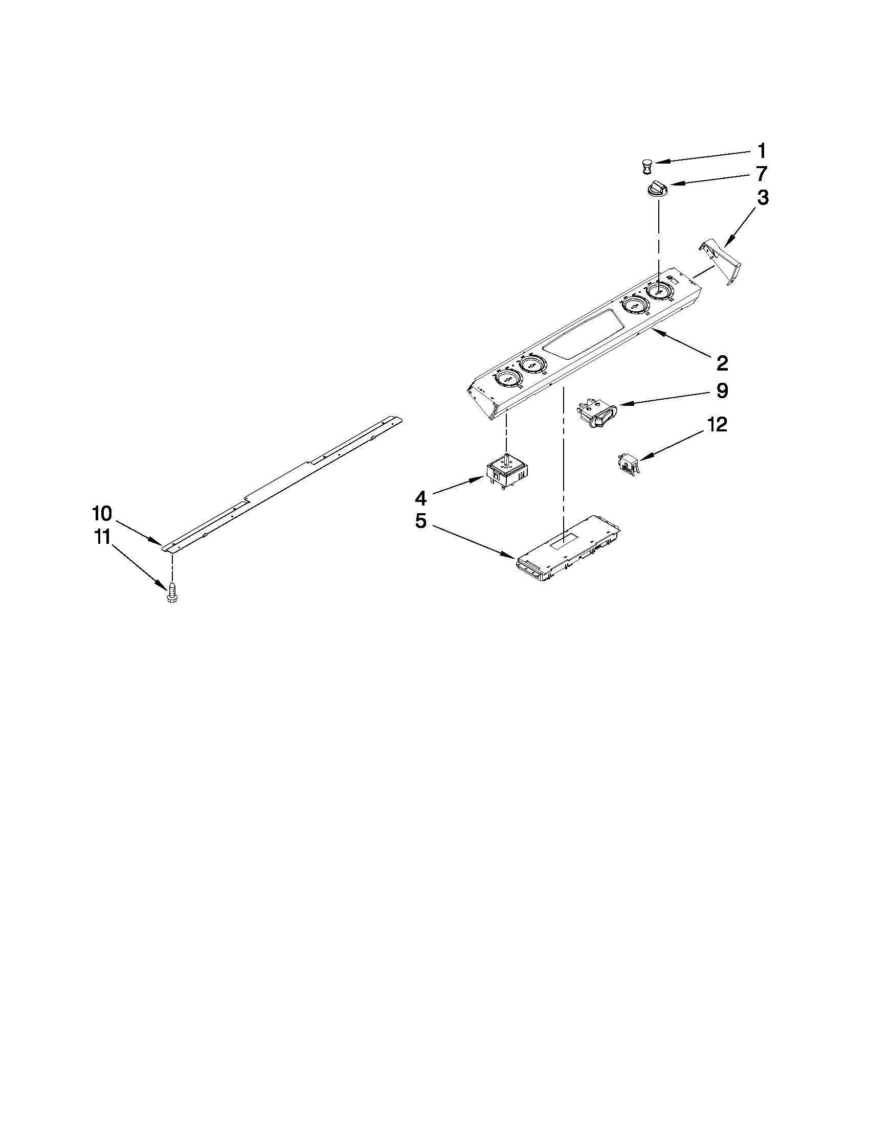 Whirlpool WDE350LVT01 control panel parts diagram