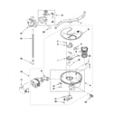 KitchenAid KUDE70FXPA3 pump, washarm and motor parts diagram