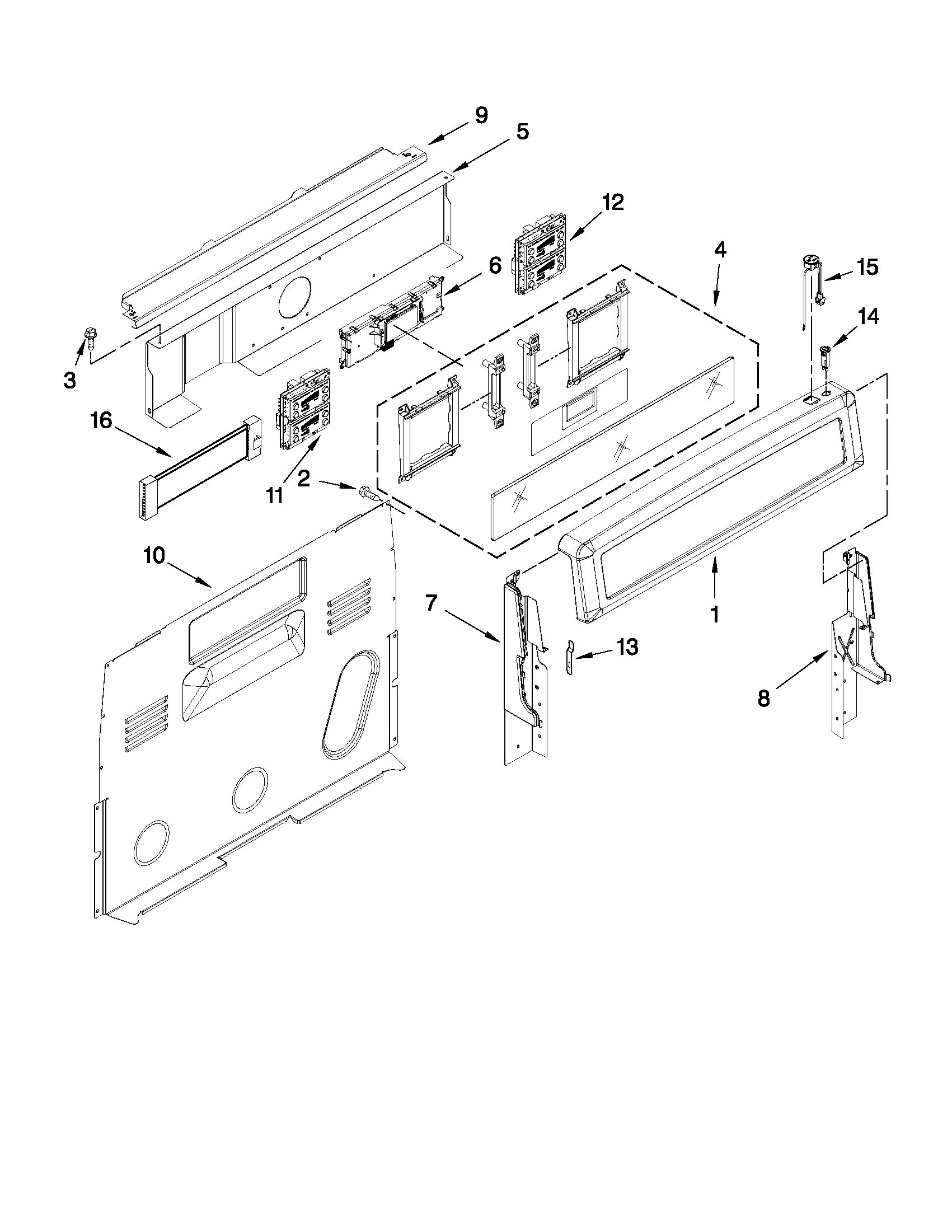 KitchenAid YKIRS608BSS0 control panel parts diagram