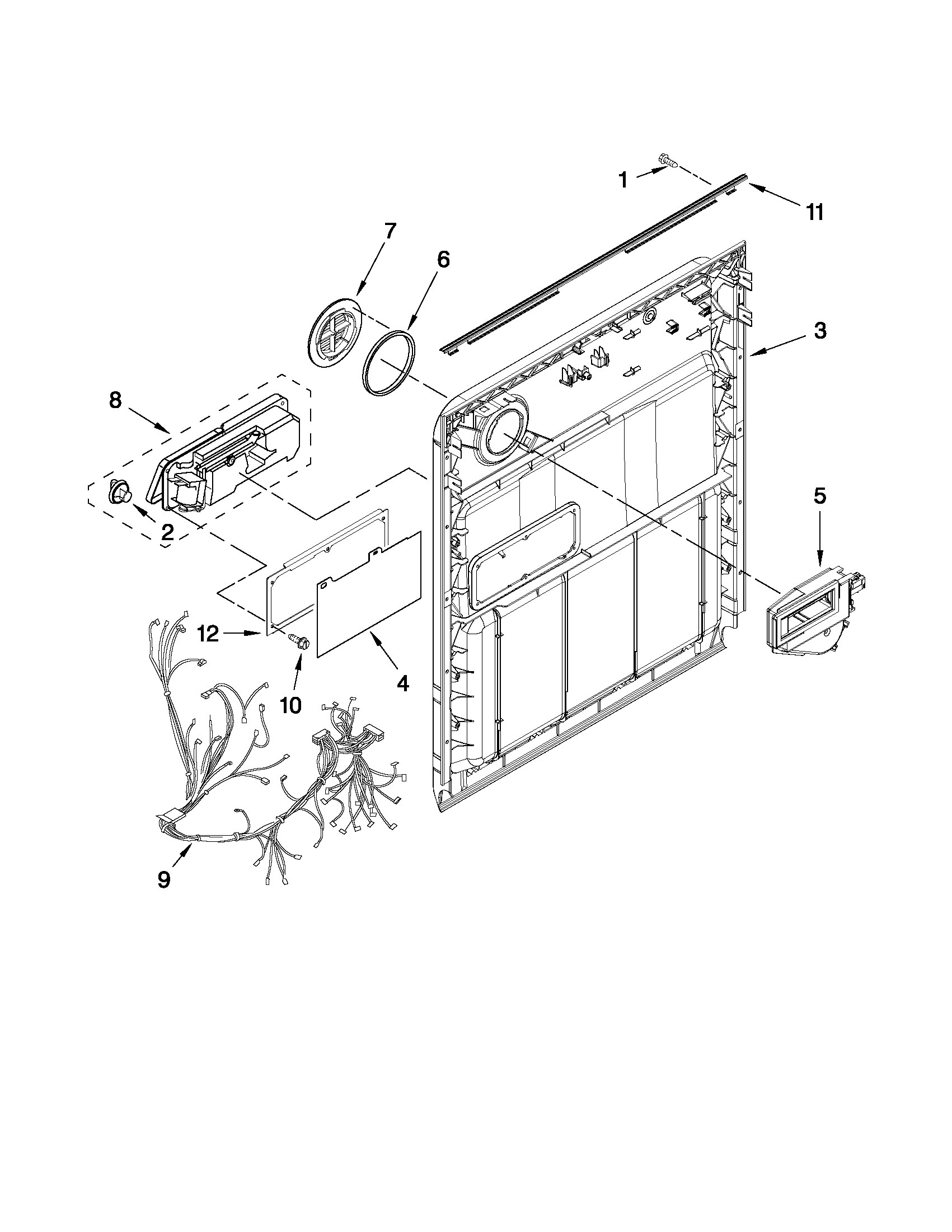 Whirlpool WDT770PAYM3 inner door parts diagram