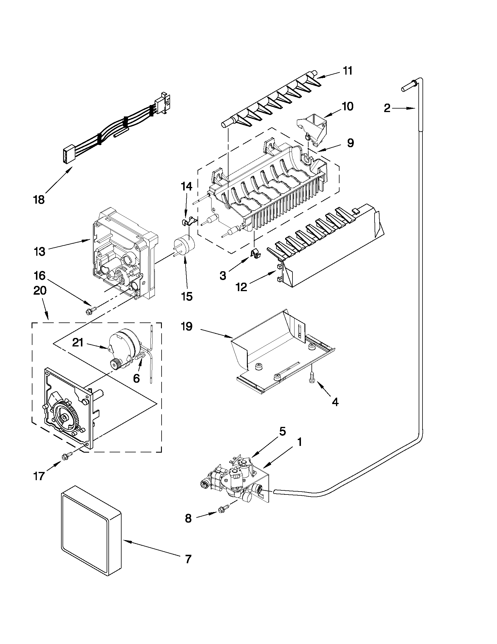 KitchenAid KSCK25FVWH03 icemaker parts diagram