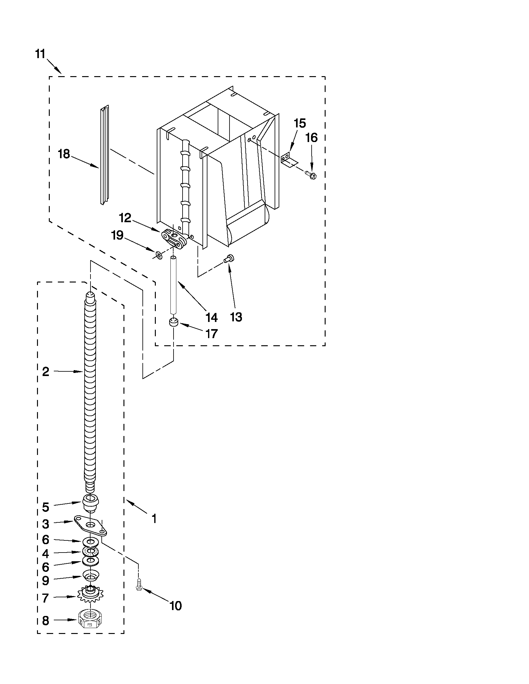 KitchenAid KUCS03FTPA3 powerscrew and ram parts diagram