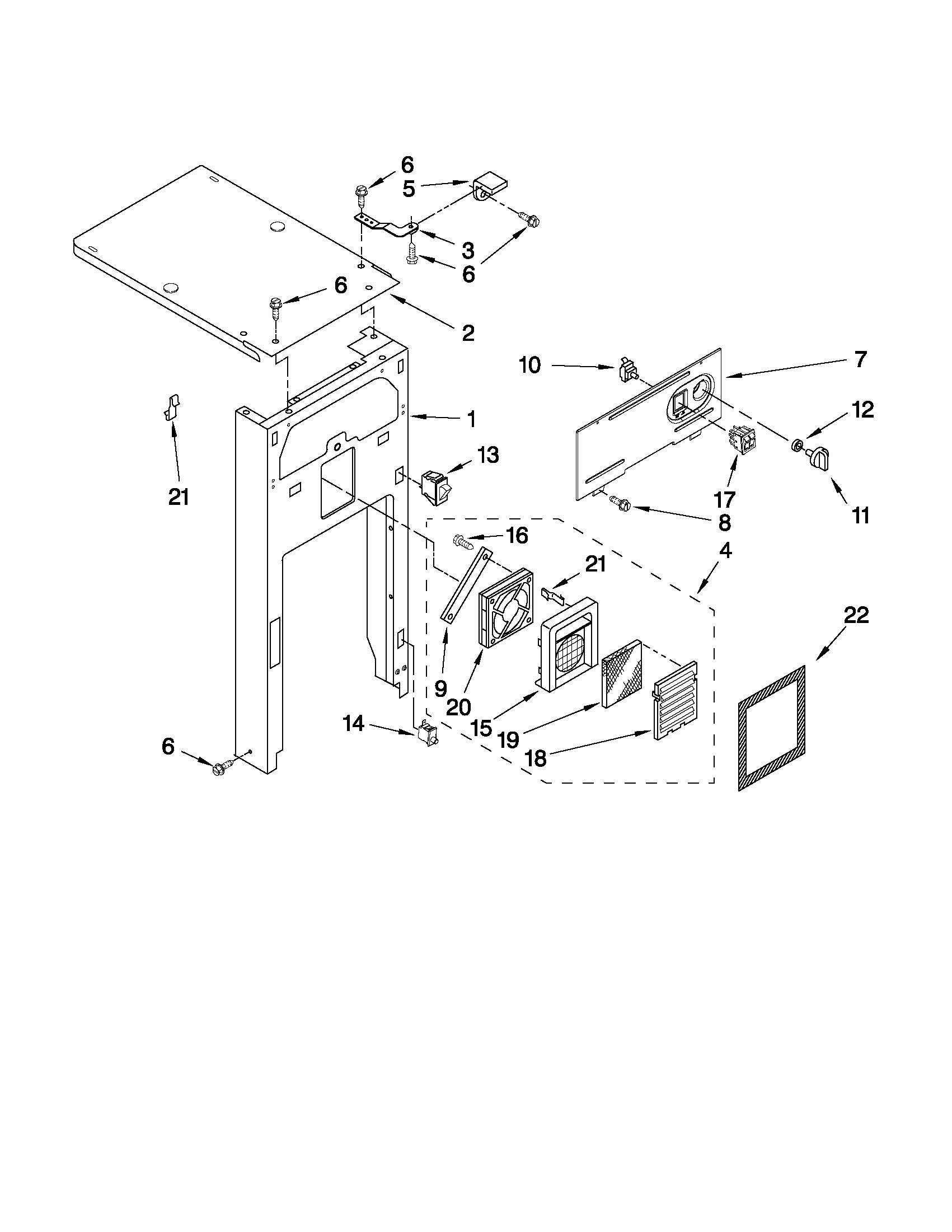 KitchenAid KUCS03FTPA3 panel and control parts diagram