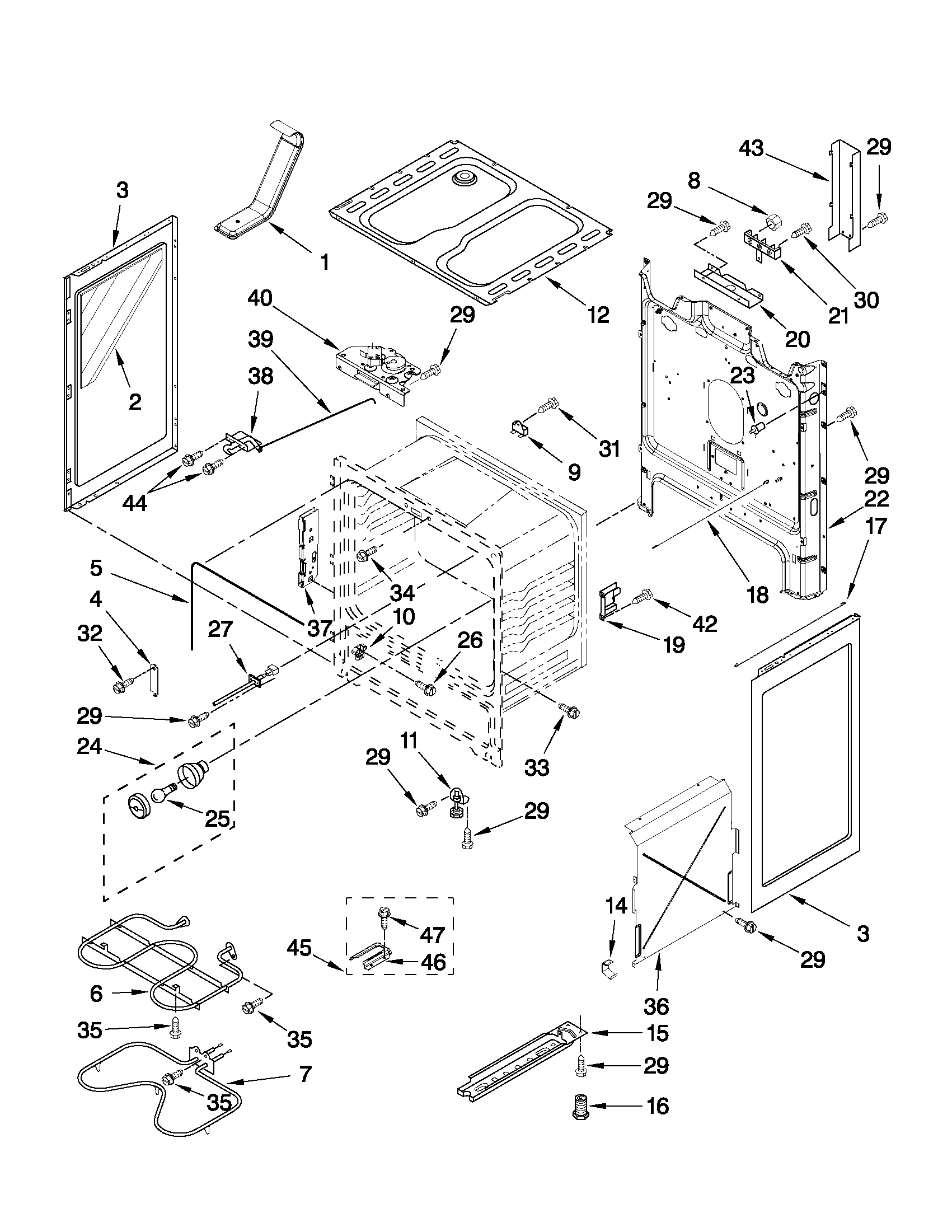 Maytag YMER7660WB1 chassis parts diagram