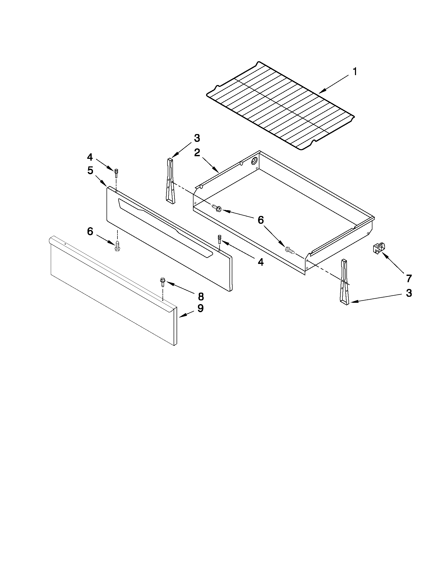 Maytag YMER7660WB1 drawer & broiler parts diagram