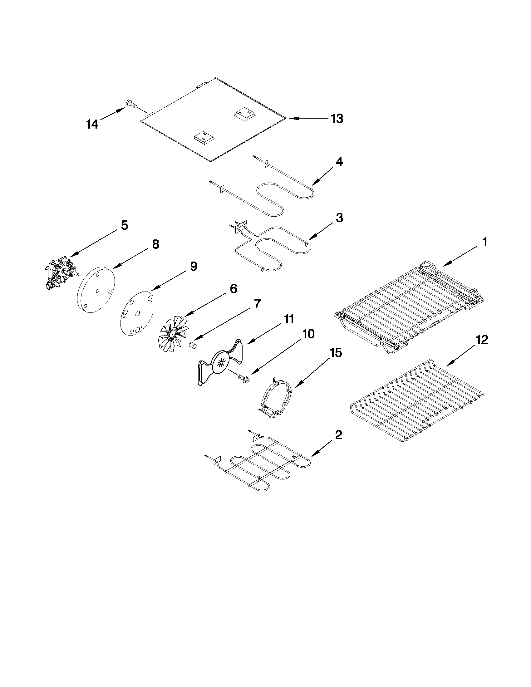KitchenAid KERS505XBL01 internal oven parts diagram