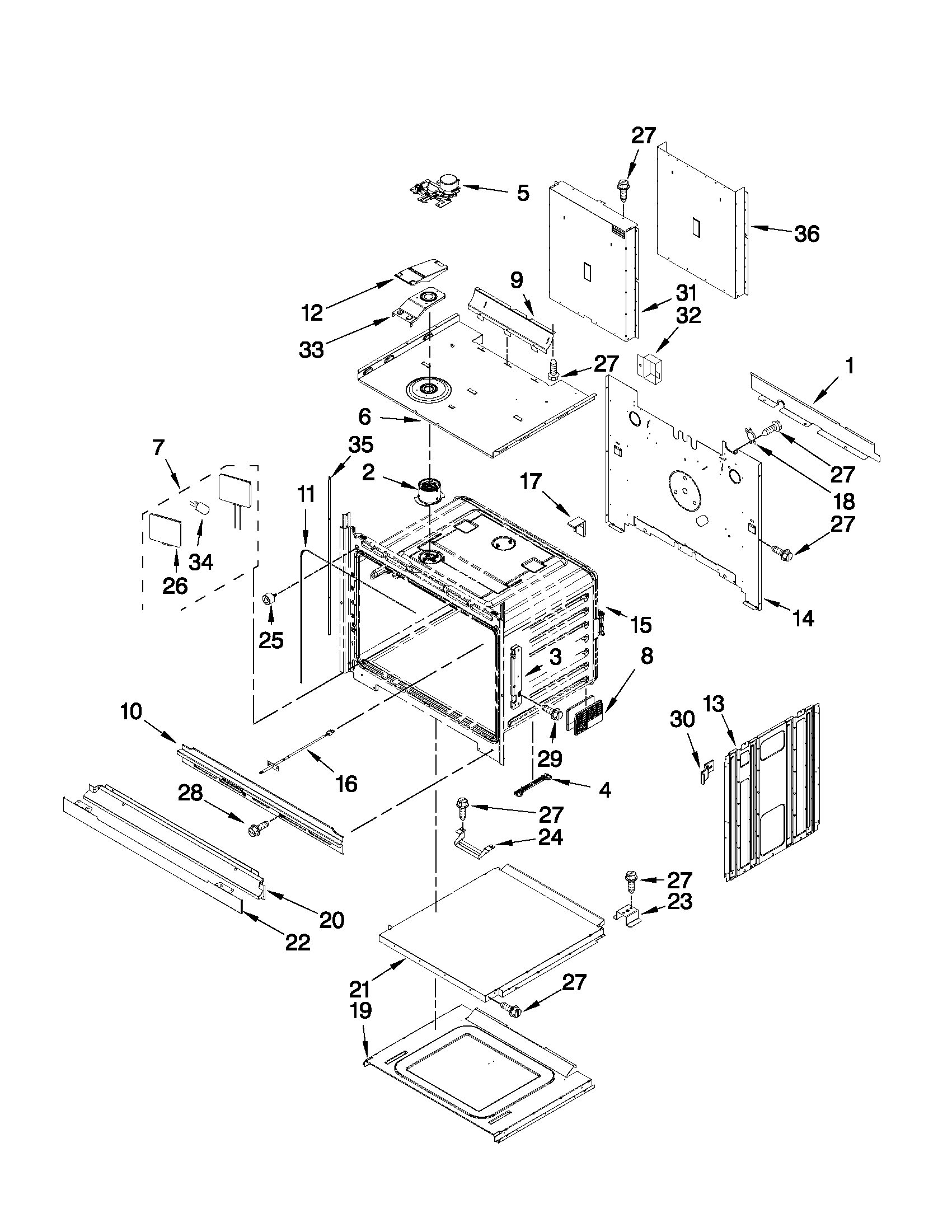 KitchenAid KEBK206BSS00 lower oven parts diagram