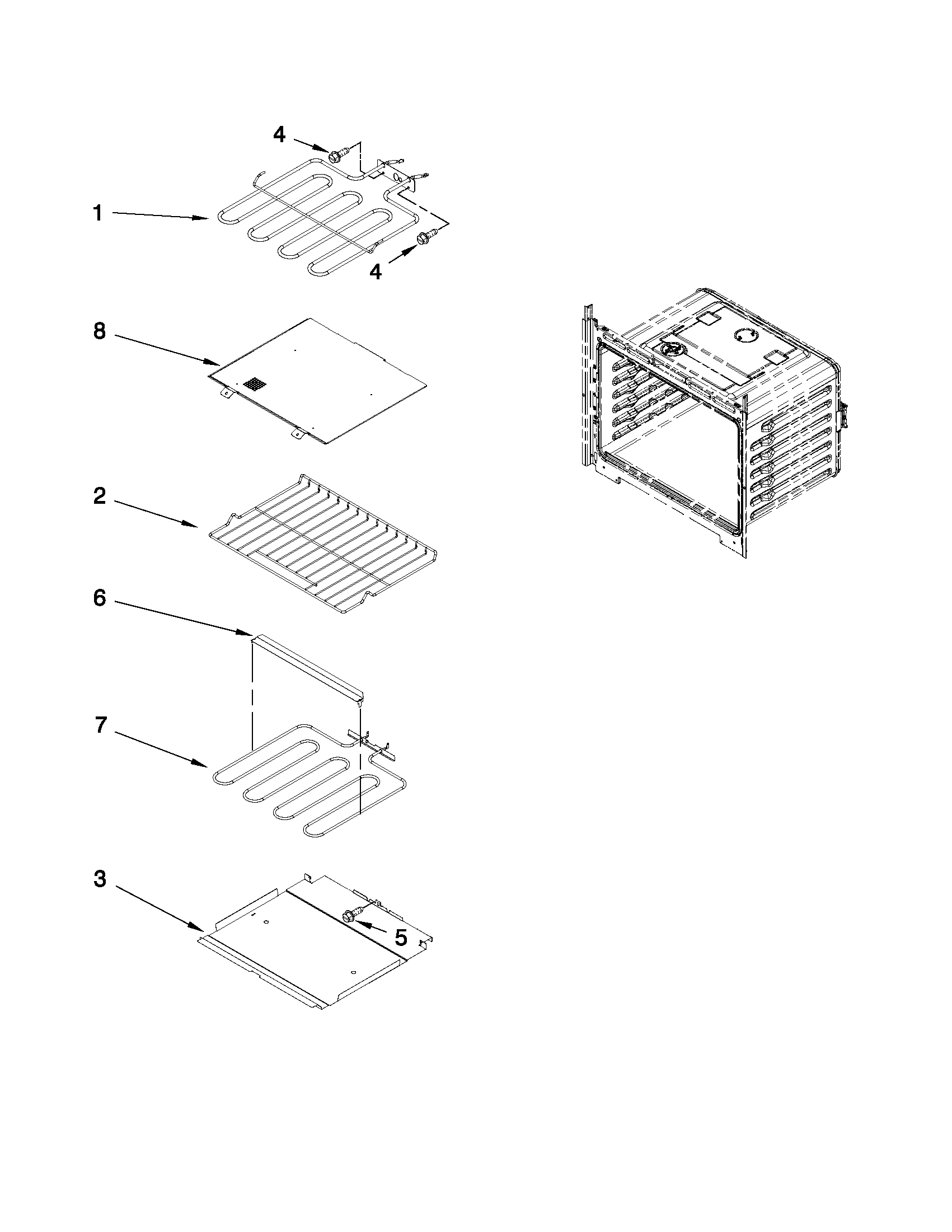 KitchenAid KEBK206BSS00 internal oven parts diagram
