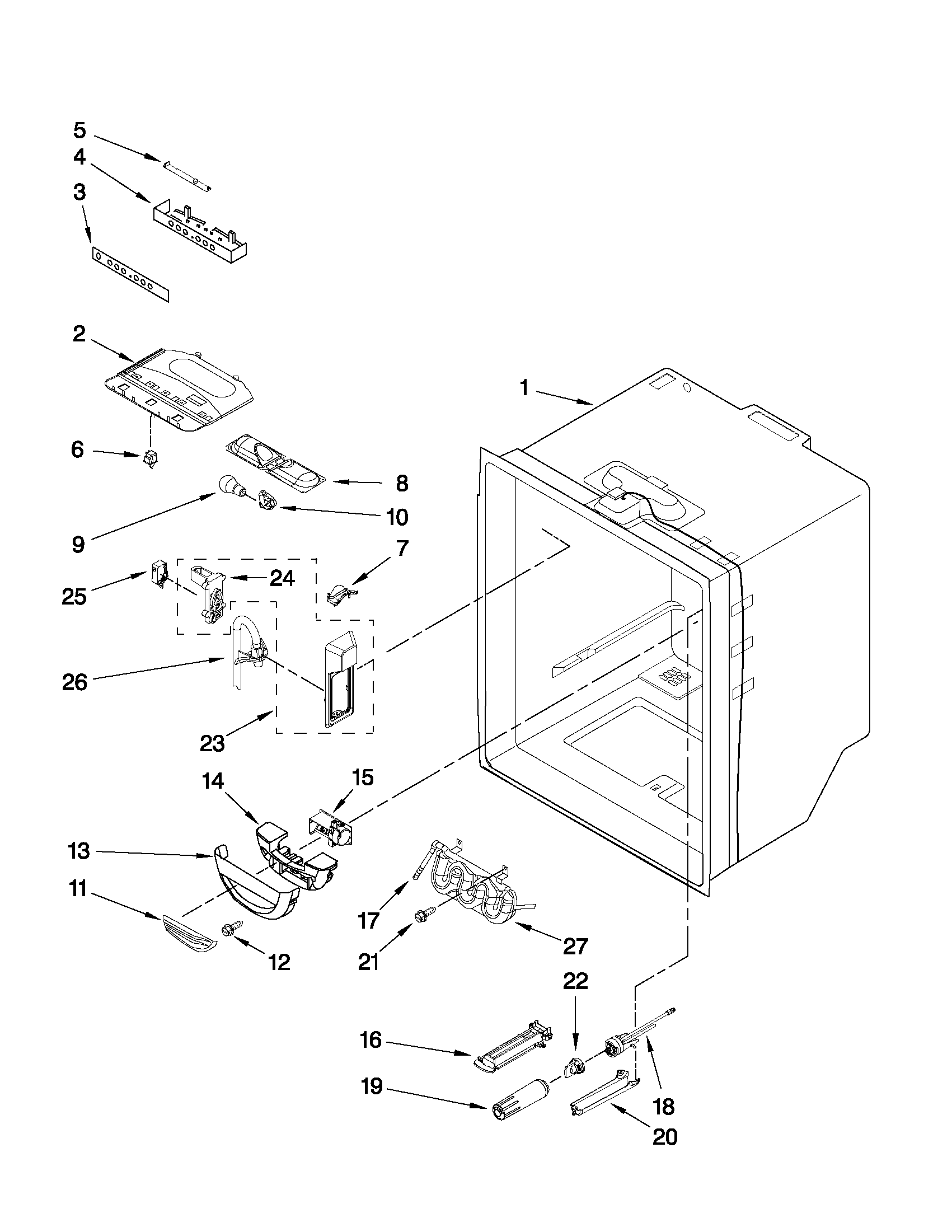 Jenn-Air JFC2290VPY4 refrigerator liner parts diagram
