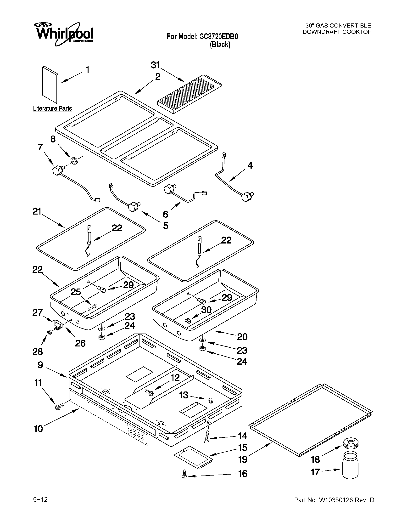 Whirlpool SC8720EDB0 body parts diagram