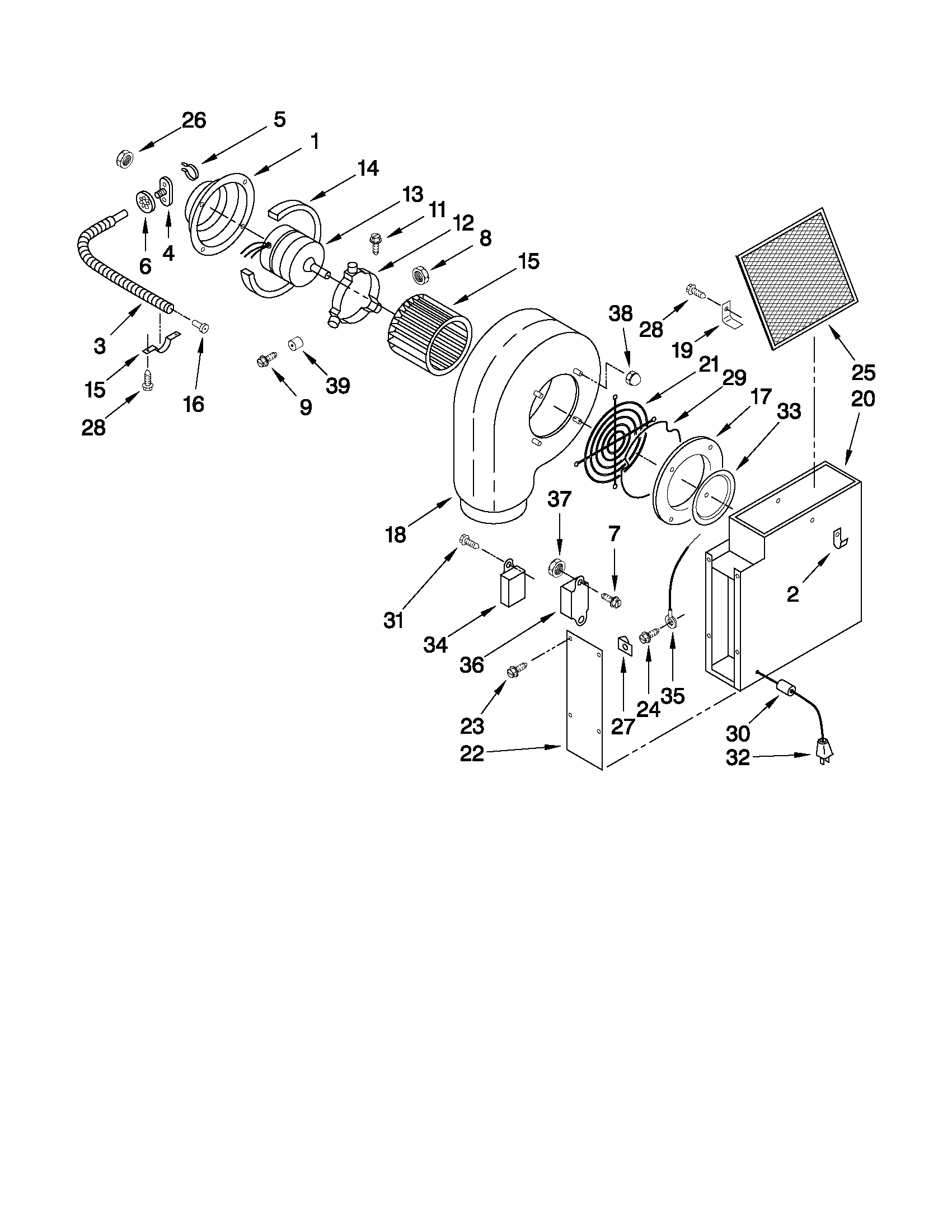 Whirlpool SC8720EDB0 blower parts diagram