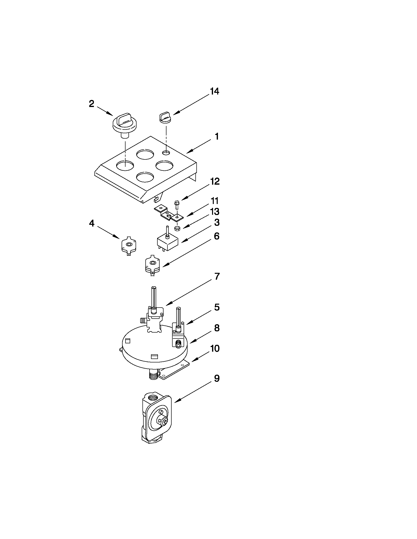 Whirlpool SC8720EDB0 control panel parts diagram