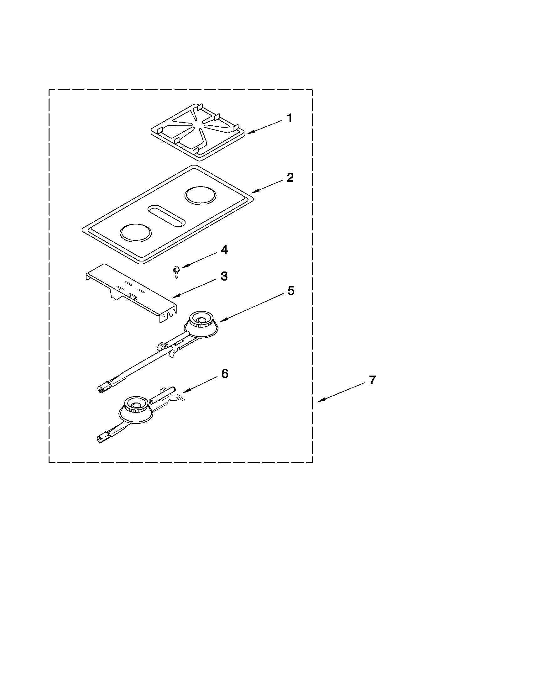 Whirlpool SC8720EDB0 burner module parts diagram