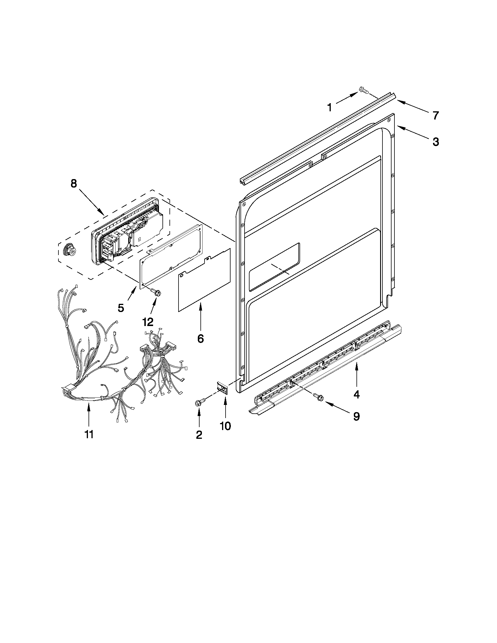 Whirlpool WDF750SAYB0 inner door parts diagram