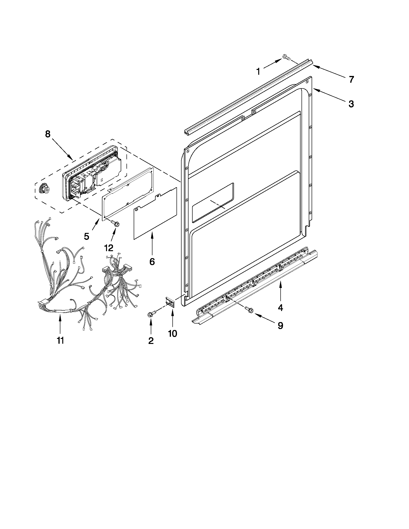 Whirlpool WDF780SLYB0 inner door parts diagram