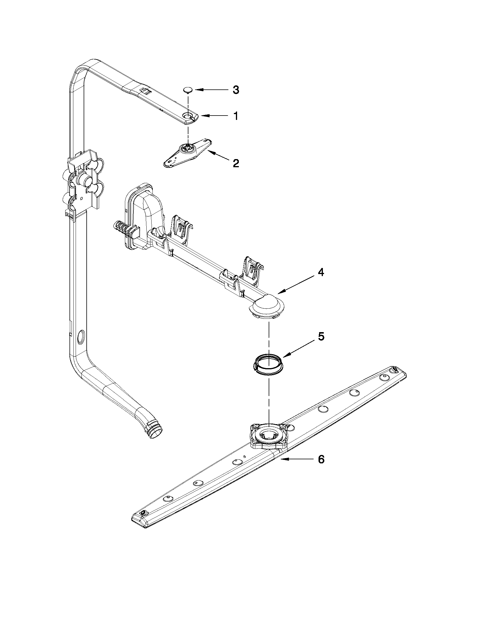 Whirlpool WDT790SLYW0 upper wash and rinse parts diagram